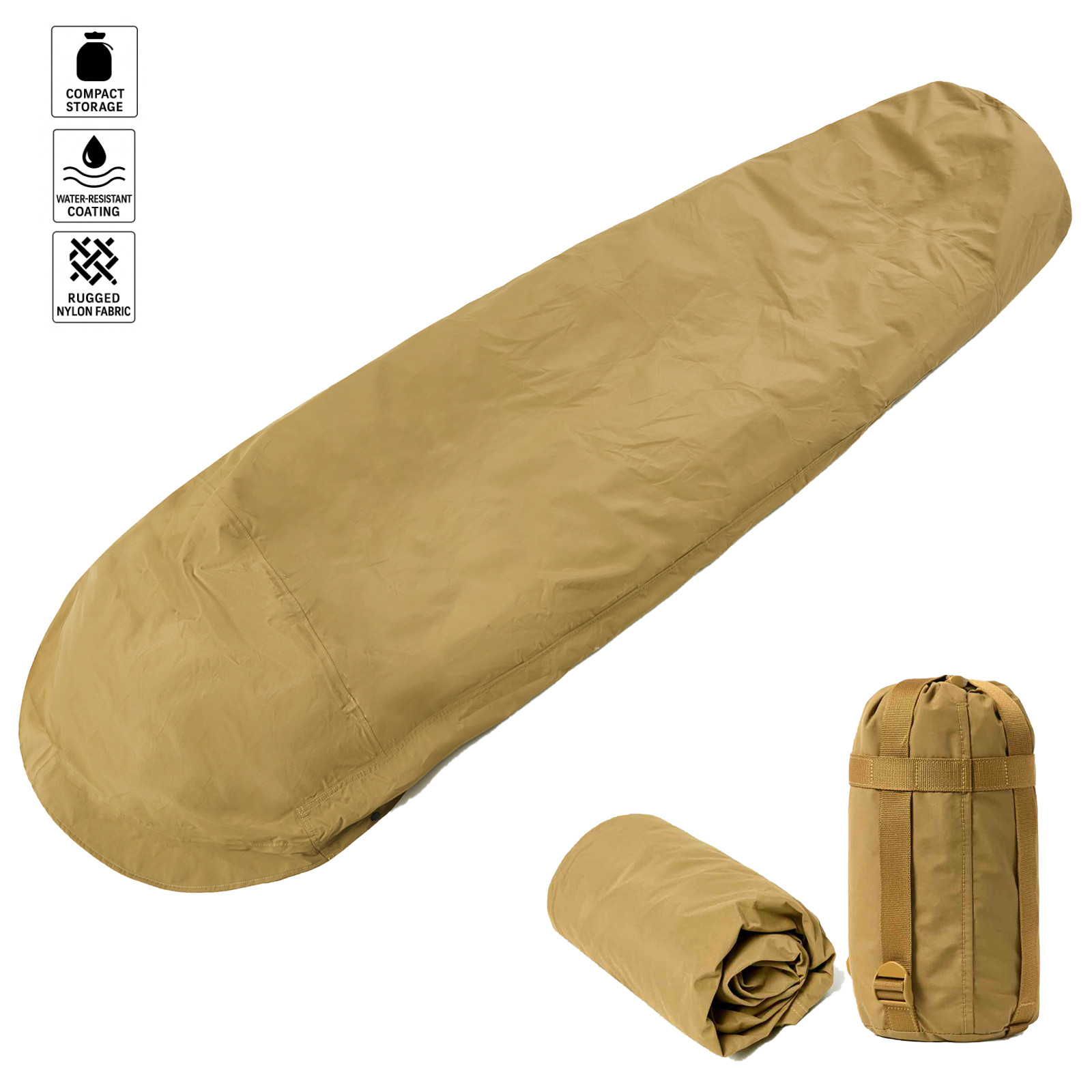 US Military Bivy Cover Waterproof Sleeping Bag Shell + Stuff Sack Modular System
