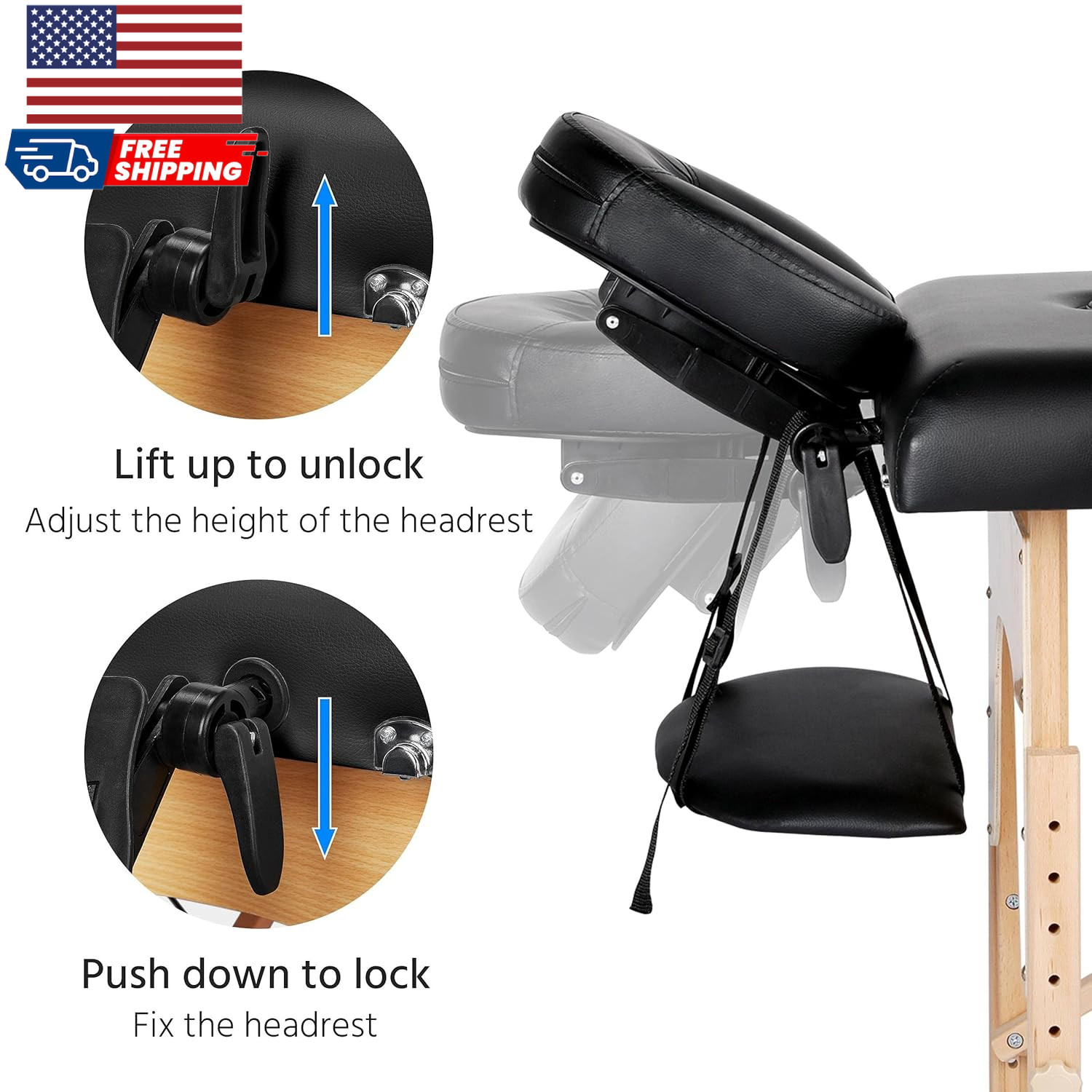 Massage Tables Portable Adjustable Massage Bed Foldable Spa Lash Table 3 Foldin