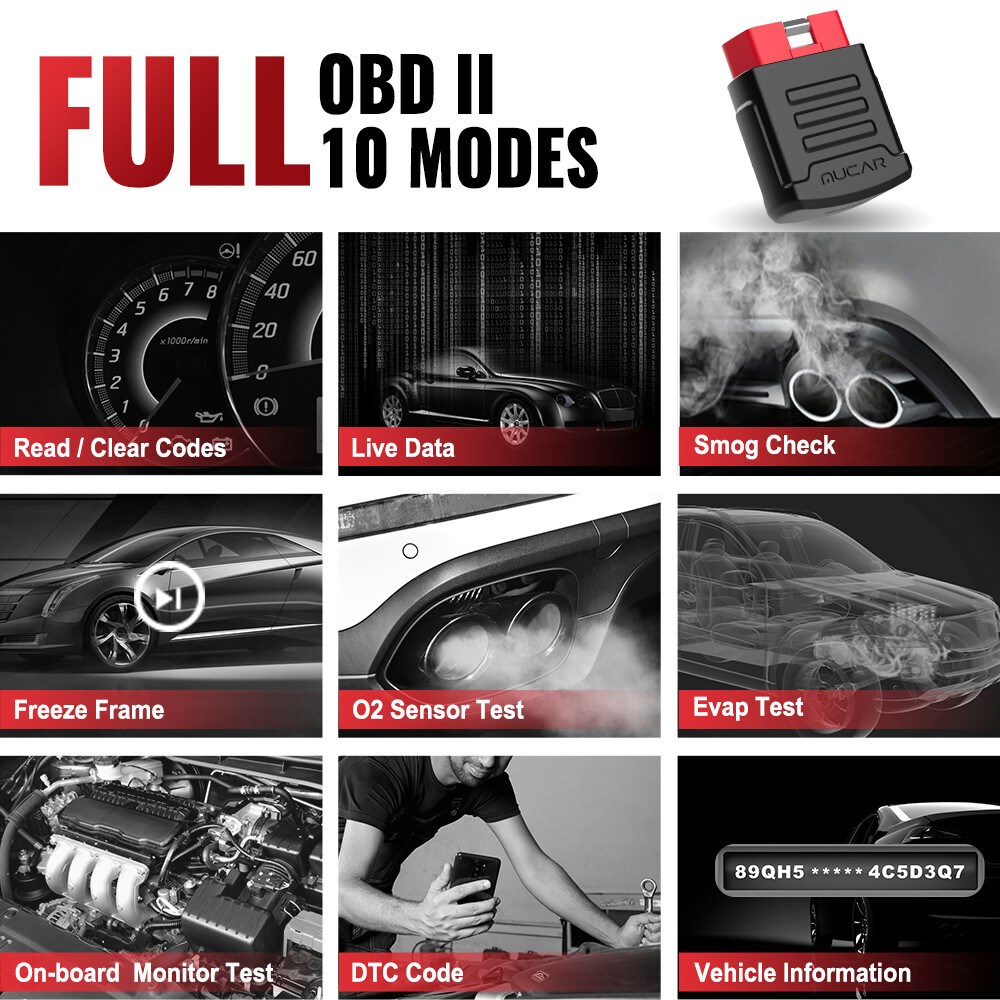 USED MUCAR BT200 Full System Diagnostic Tool OBD2 Scanner Bluetooth Wireless Car