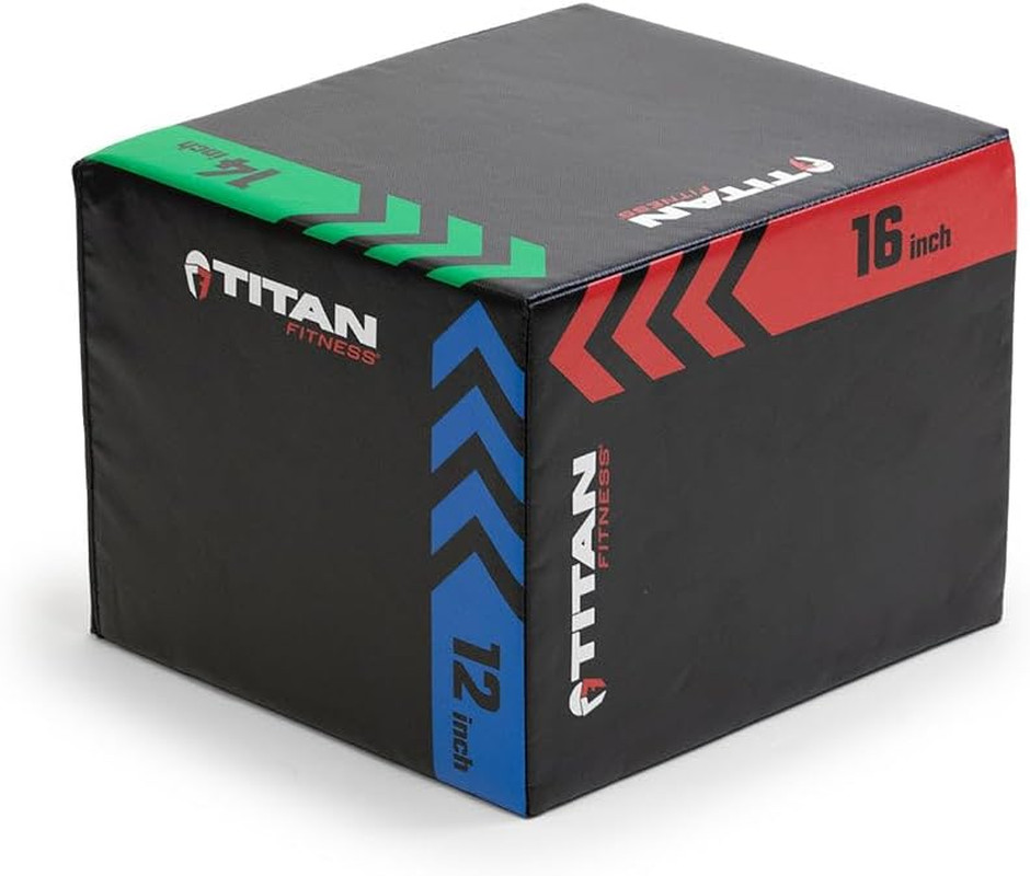 Titan Fitness Heavy Foam Plyometric Box - Pro-Duty HIIT Exercise Foam Plyo Step-