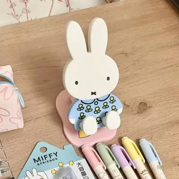 Kawaii Miffy Telescopic Folding Mobile Phone Desktop Stand Cute Cartoon