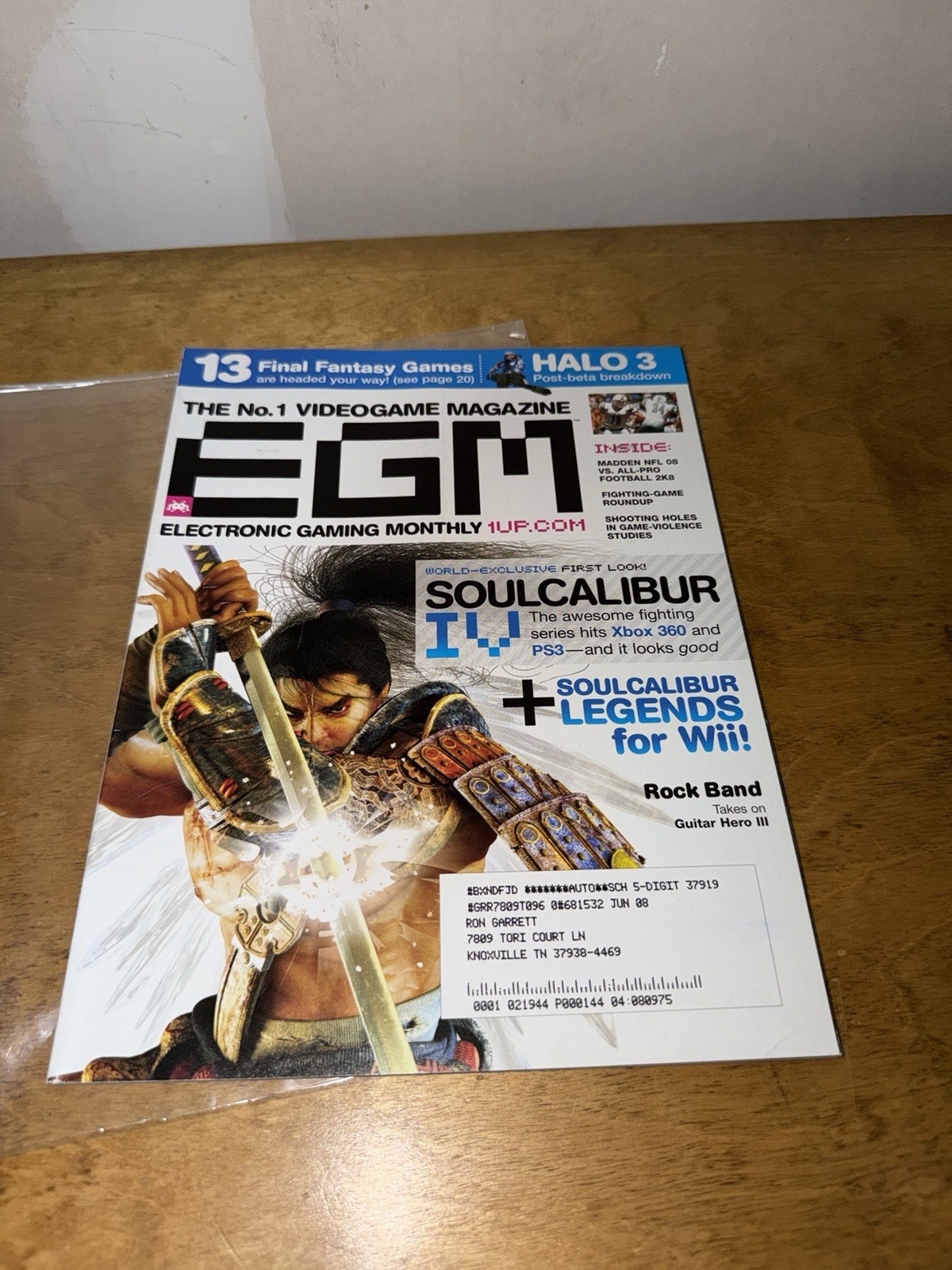 Electronic Gaming Monthly EGM August 2007 Issue 218 Soul Calibur IV Cover Halo 3