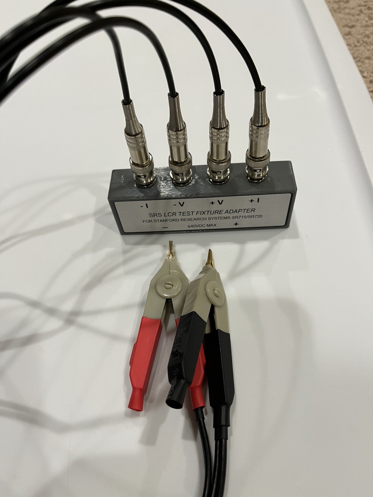 Stanford Research Systems SR720 Test Fixture Adapter With LCR Meter Kelvin Clips