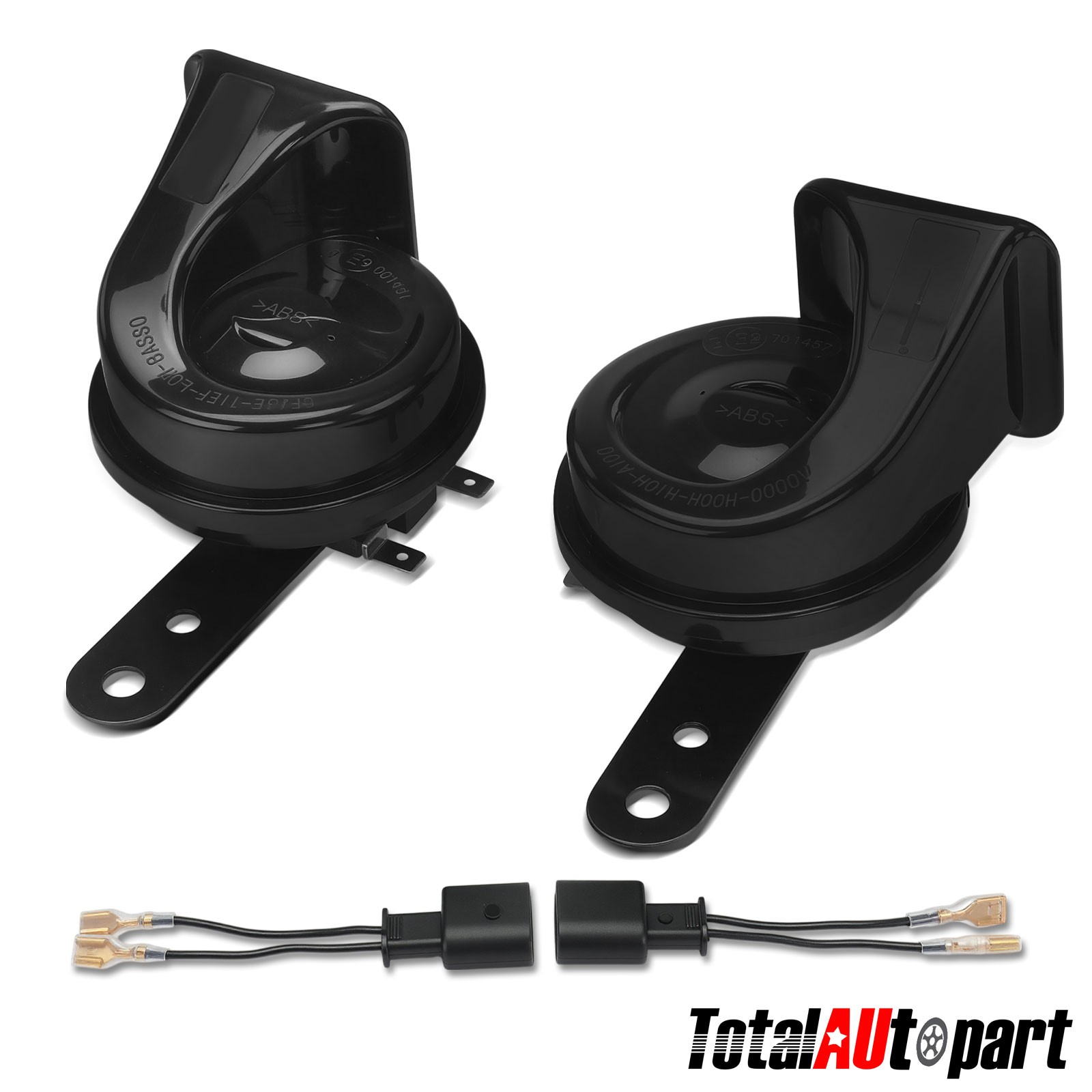 2pcs Snail Horn with Connector for Audi Benz Volkswagen Porsche Skoda 80mm 110dB