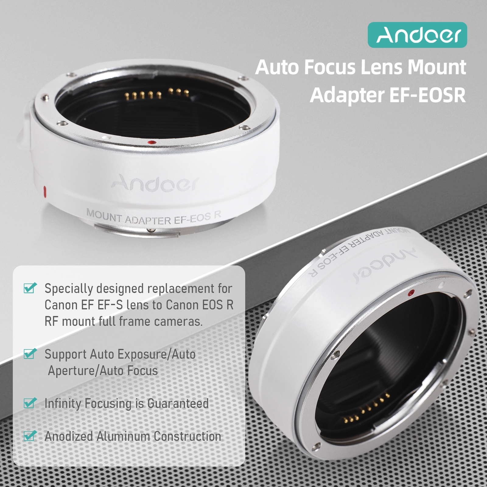 Andoer EF-EOSR Auto Focus Camera Lens Ring Electronic Aperture Control M8C9