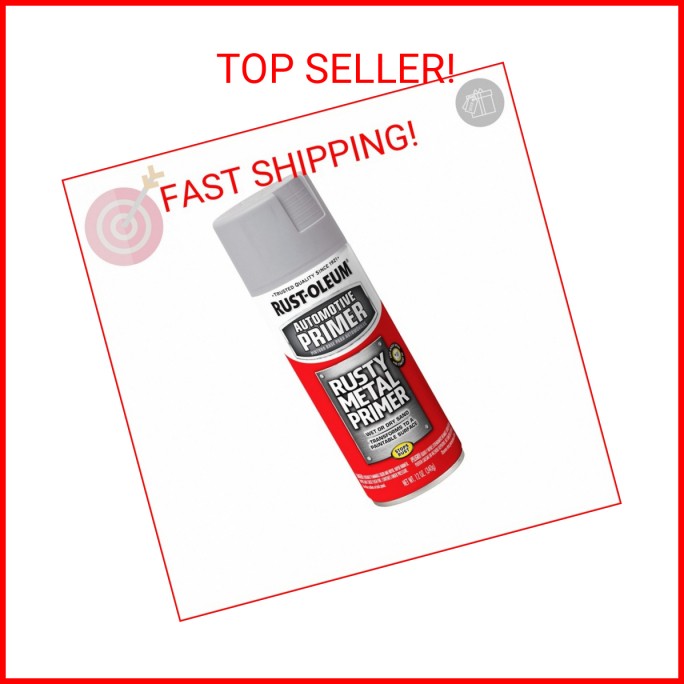 Rust-Oleum 249331 Automotive Rusty Metal Primer Spray Paint, 12 oz., Light Gray