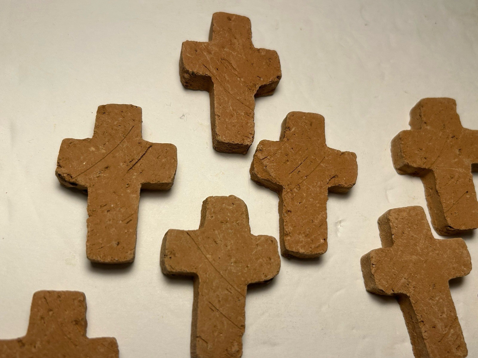 Blessing Box Clay With 11 Crosses 4”