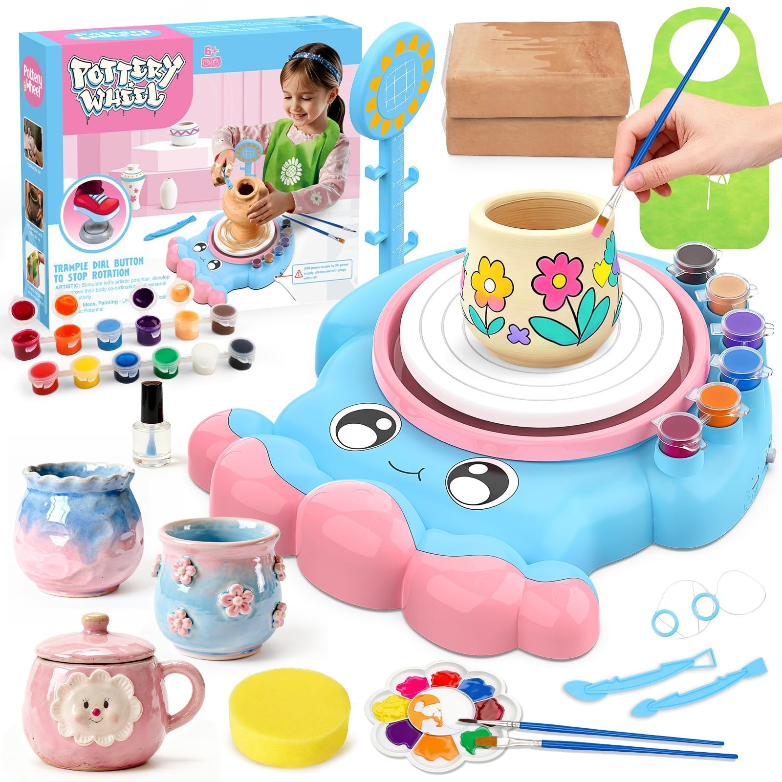Pottery Wheel for Kids, Complete Pottery DIY Art & Craft Toy for Kids 6+ | Ar...