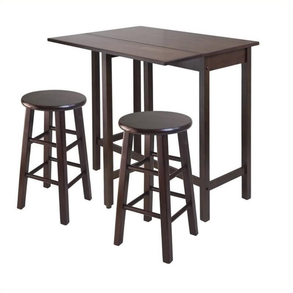 Pemberly Row 3-Piece Transitional Wood Kitchen Dining Set in Antique Walnut