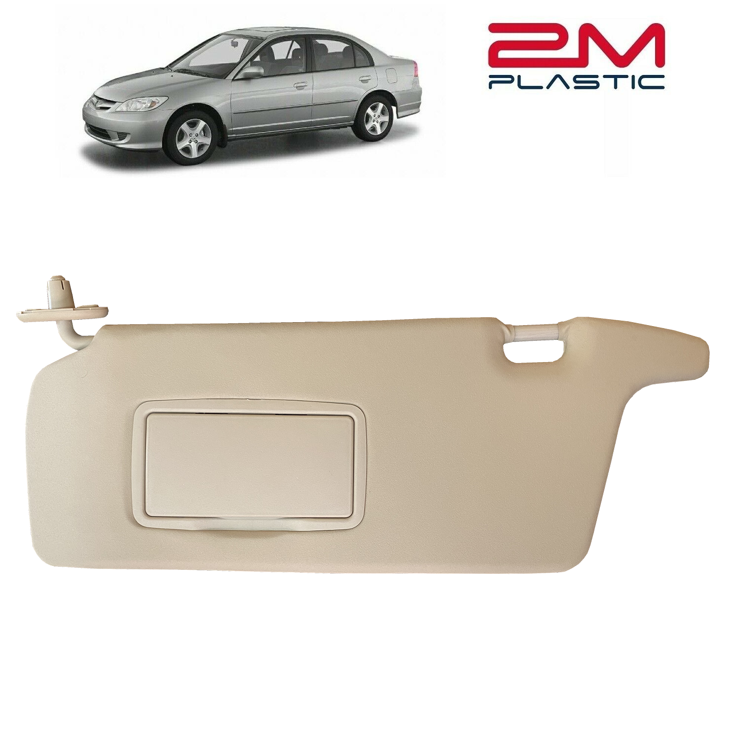 Sun Visor For Honda Civic 2001 2002 2003 2004 2005 Left + Right Beige 2MPLASTIC