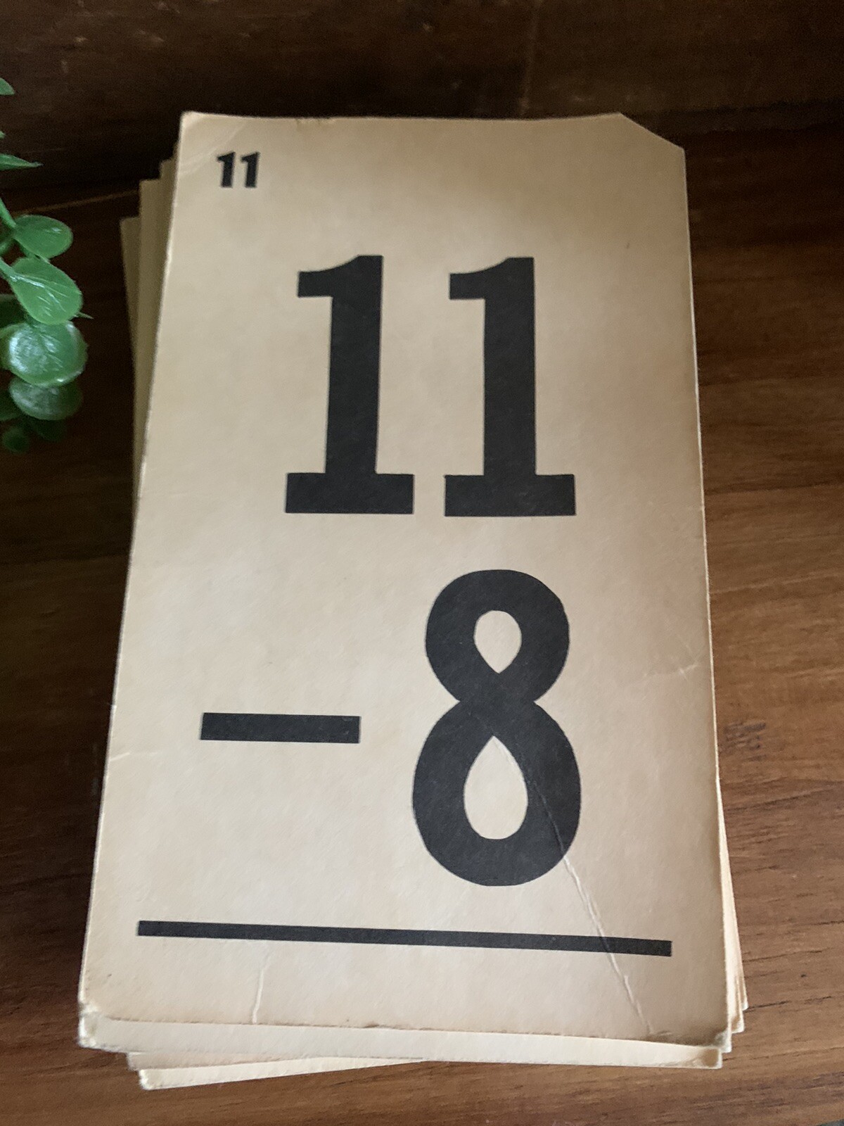 Vtg Math Flash Cards Addition Subtraction Junk Journal Supplies School Ephemera