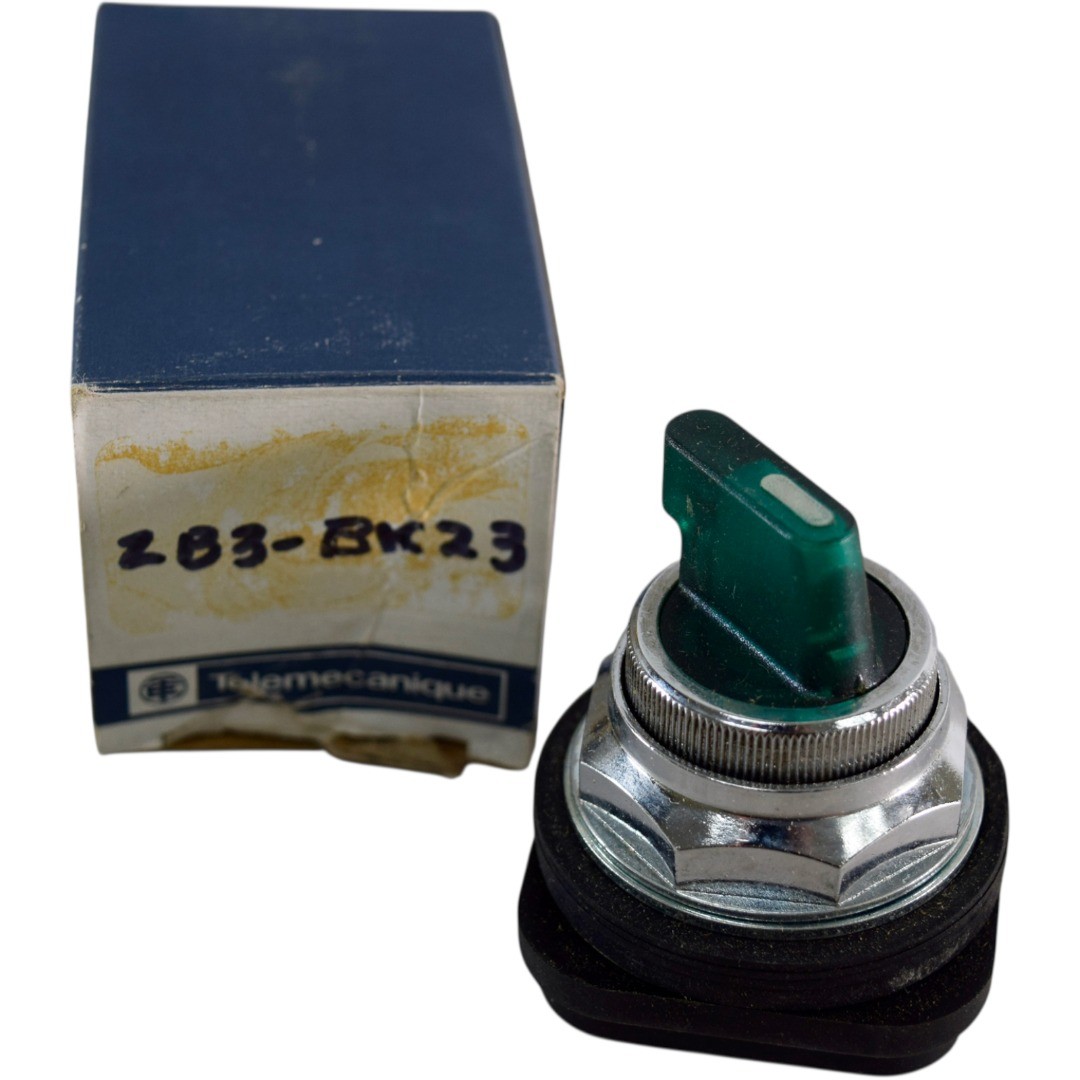 NEW Telemecanique ZB3-BK23 Green Illuminated Selector Switch Head 3 Position
