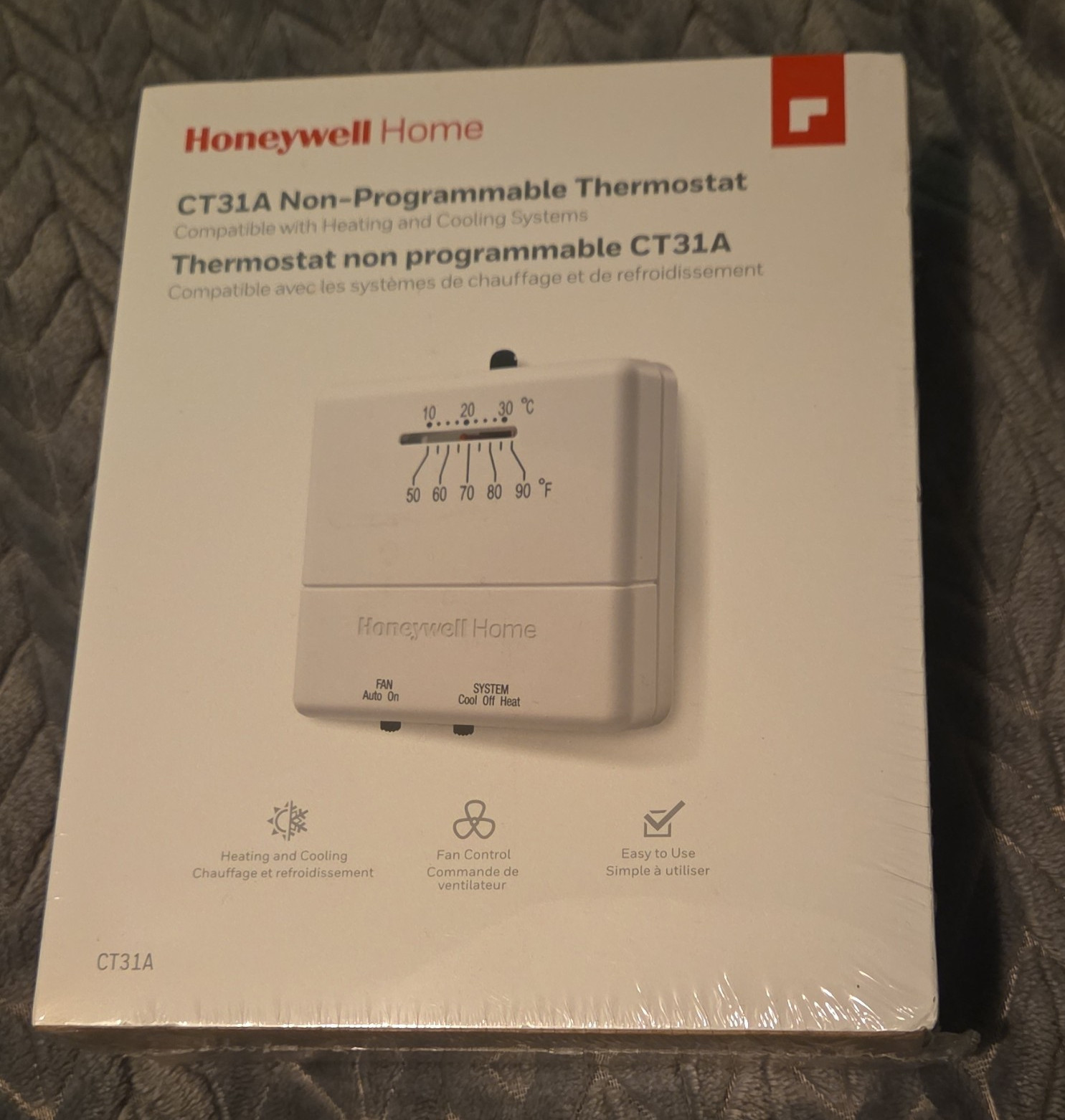 Honeywell Home CT31A Non-Programmable Thermostat Heat/Cool/Off 24V White