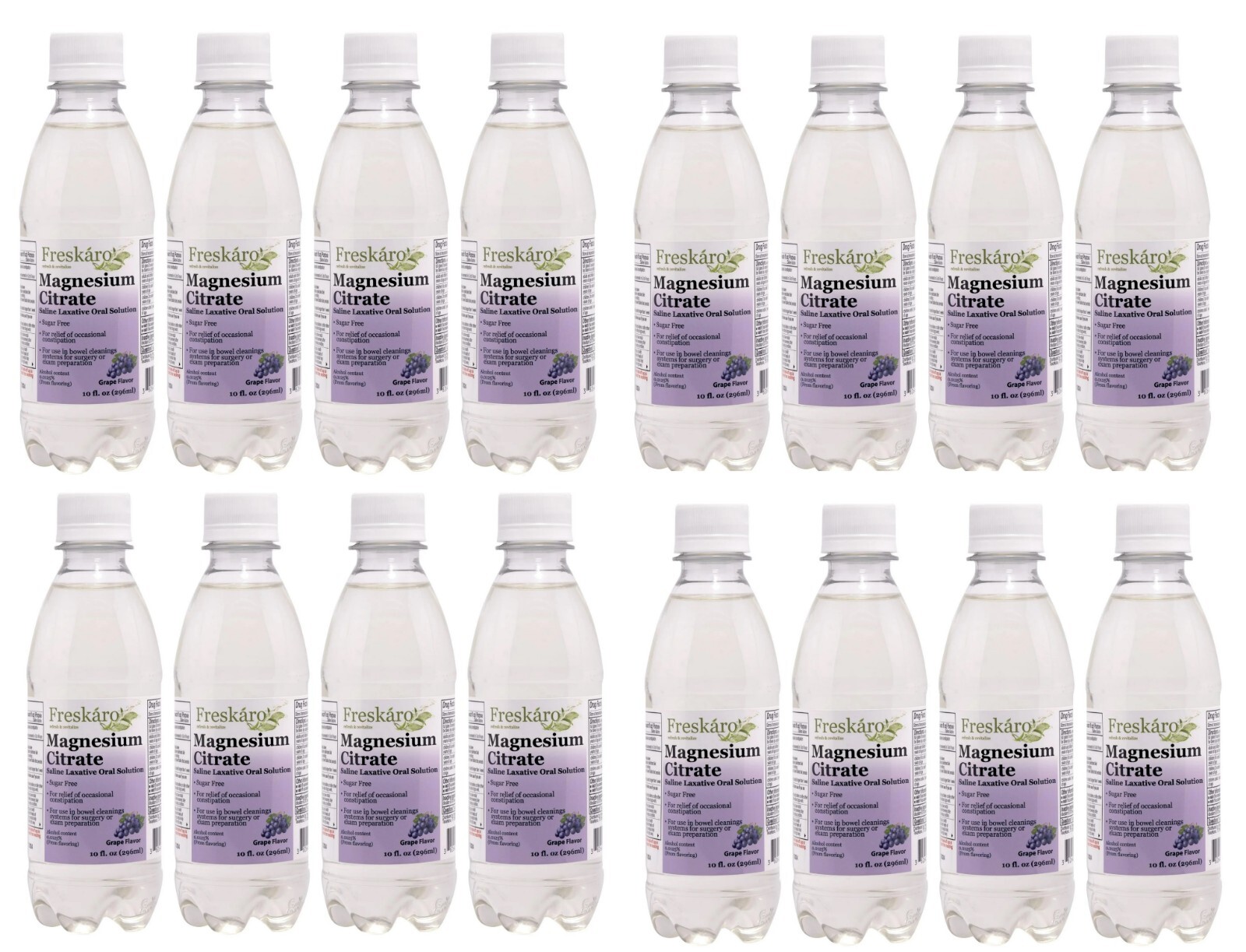 Magnesium Citrate Oral Laxative Grape 10-OZ, 12 Ct, EXP 03/28, Great Flavor!