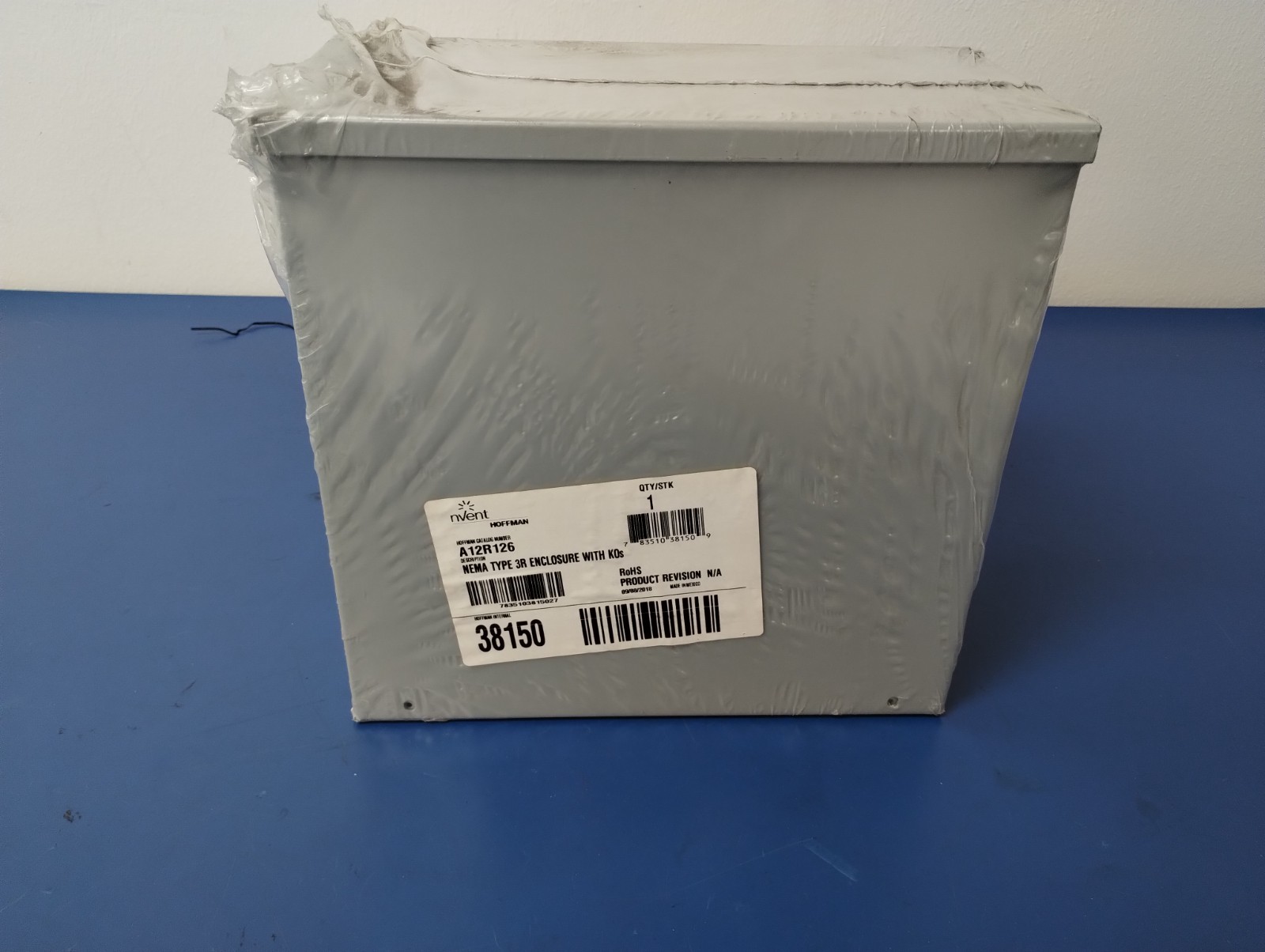 HOFFMAN NEMA 3R Enclosure, Screw Cover, Galvanized, 12" x 12" x 6" (HFA12R126)