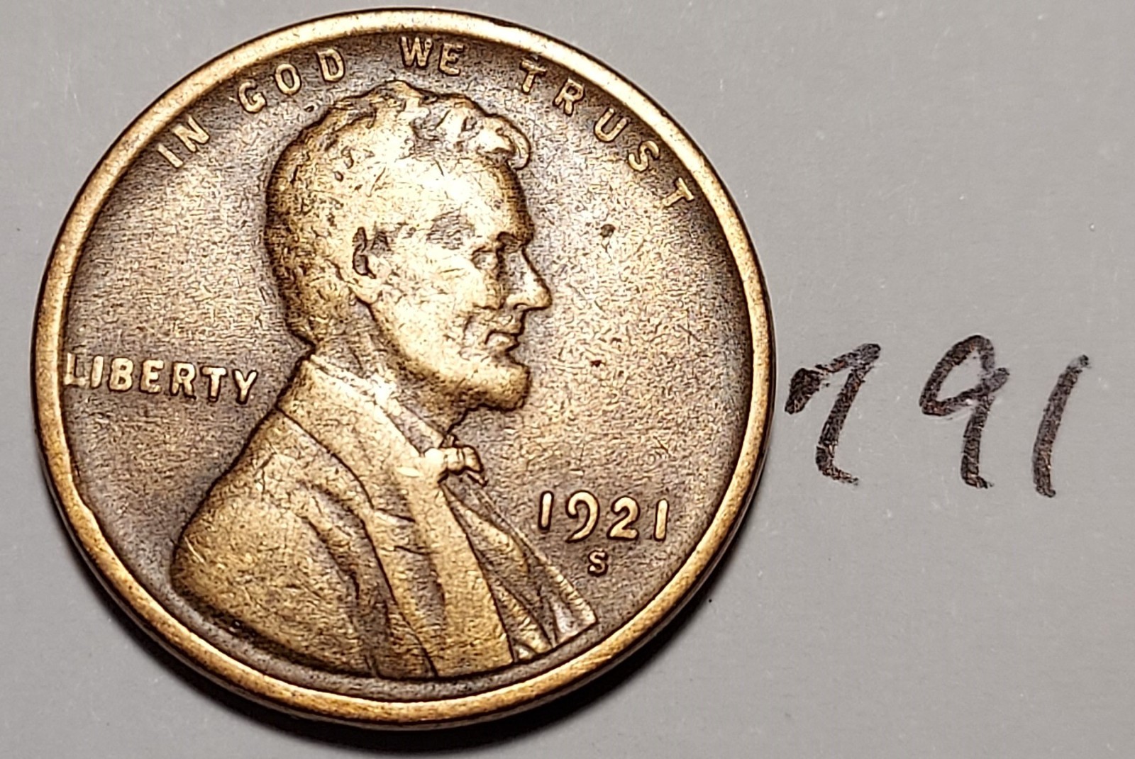 1921-S Lincoln Wheat Cent FINE #791