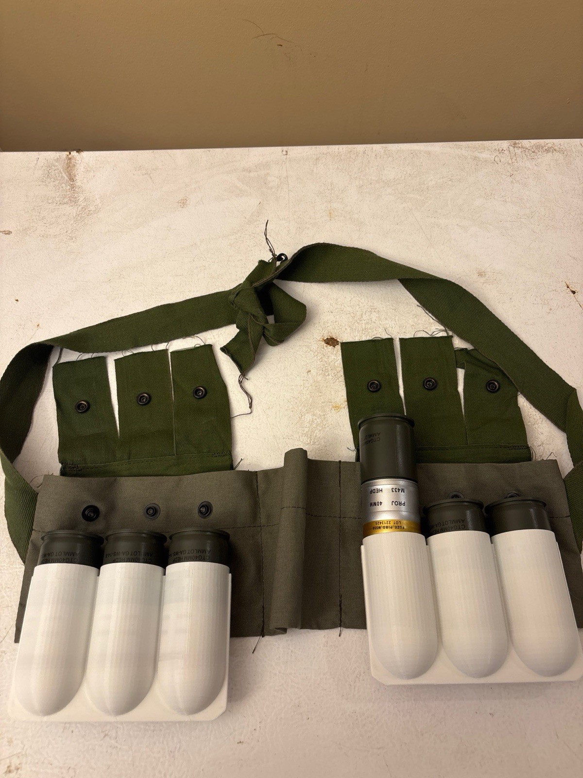 40mm/37mm NOS USGI Bandolier With Reproduction Inserts (not USGI) 3d Made