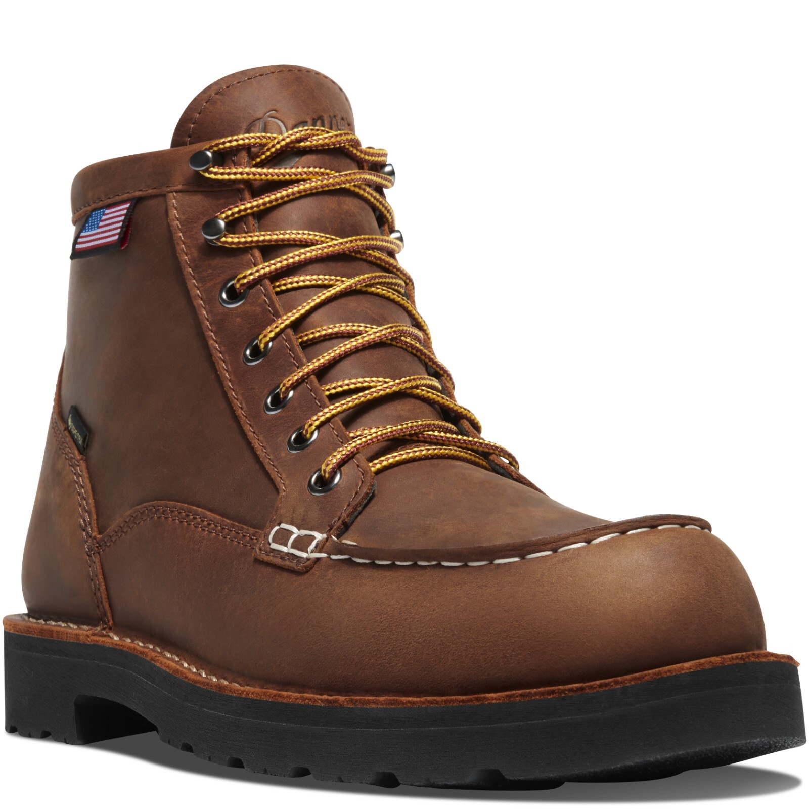 Danner Men's Bull Run Moc Toe 6" Work Boot Tobacco GTX 15593 Med/Wide Steel