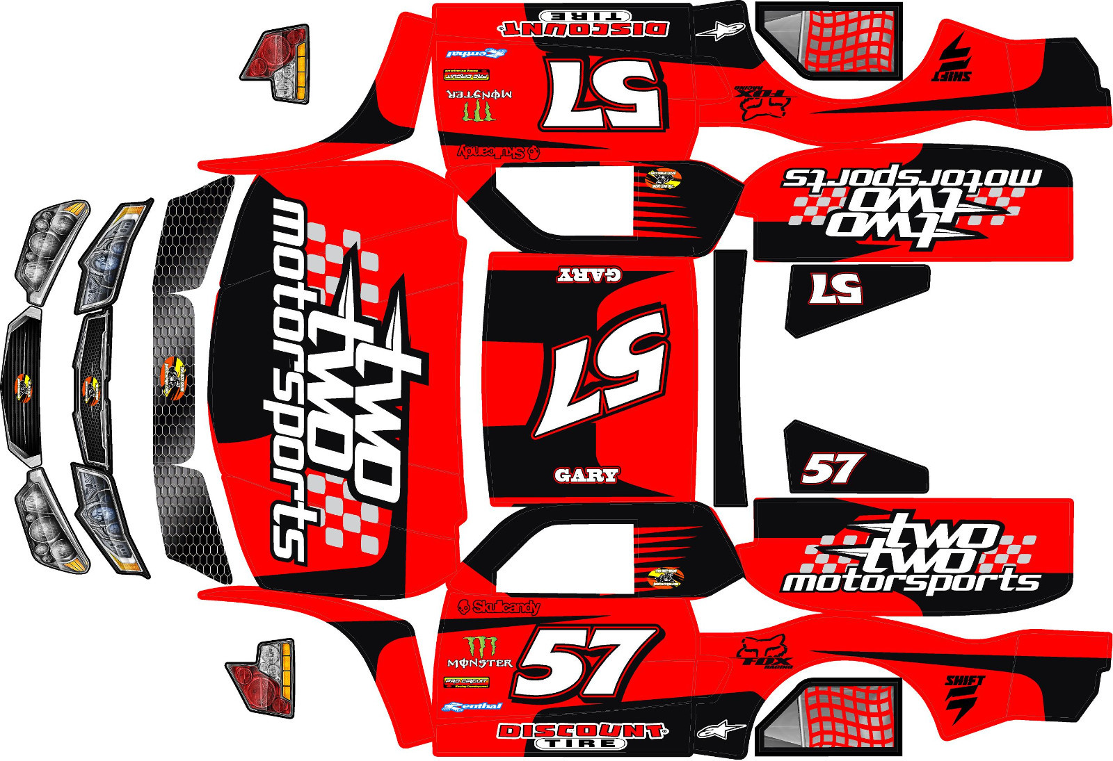 Losi 5ive T 2.0 5t HPI hoonage Rovan  wrap decals stickers  22v1 big flex 5sc