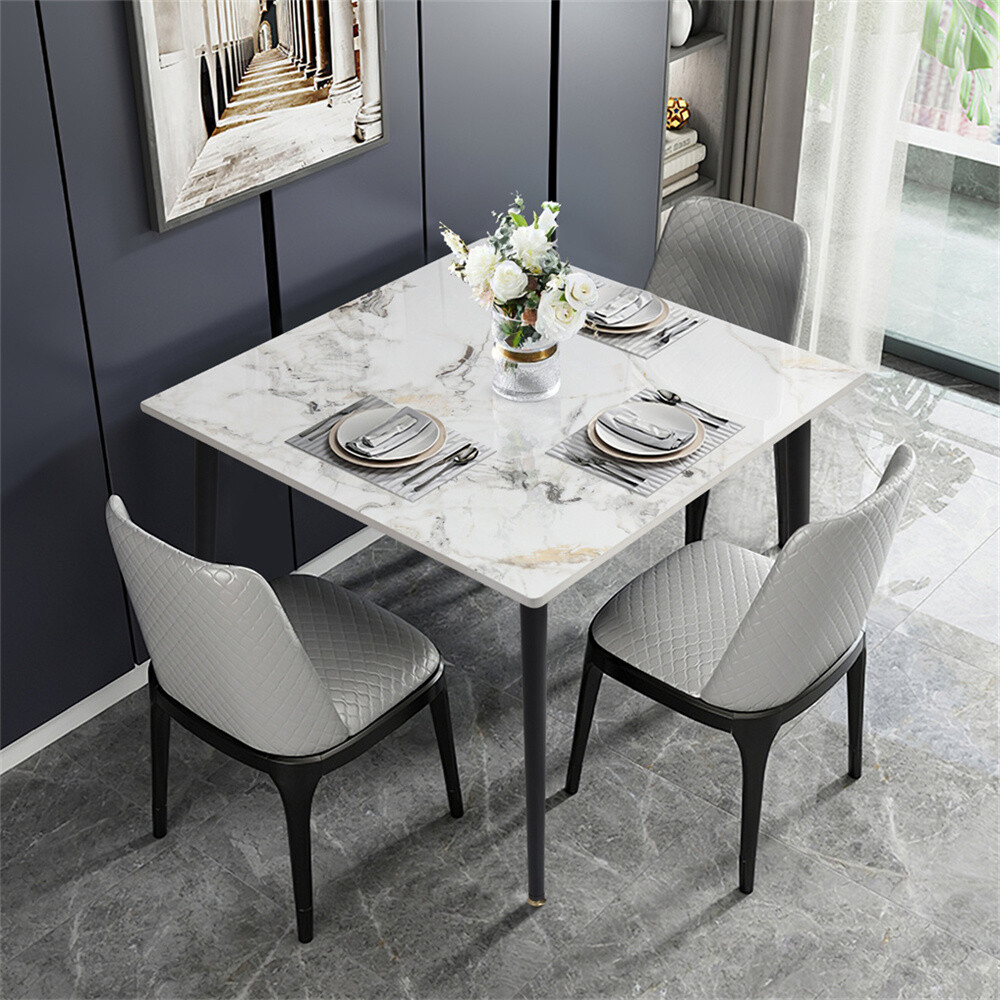 4-8 People Modern Dining Table Kitchen Expandable Gathering Table Marble Top US