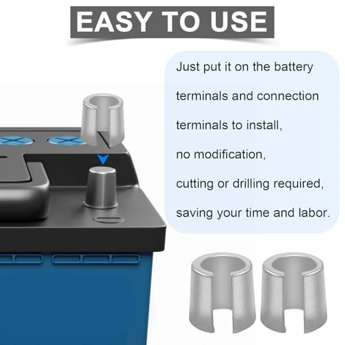 2 Pairs Battery Terminal Shim, Lead Battery Post Shims Negative Positive Posts