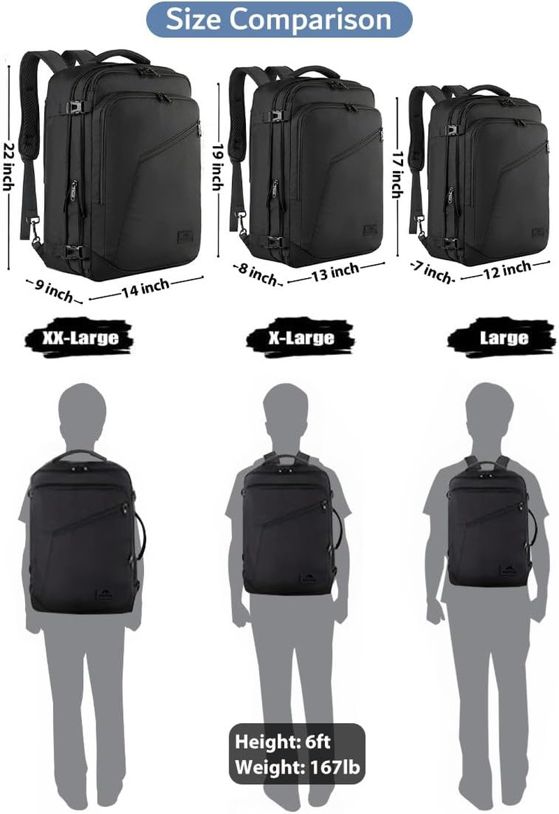 MATEIN Carry on Backpack, Extra Large Travel Backpack Expandable Airplane Approv