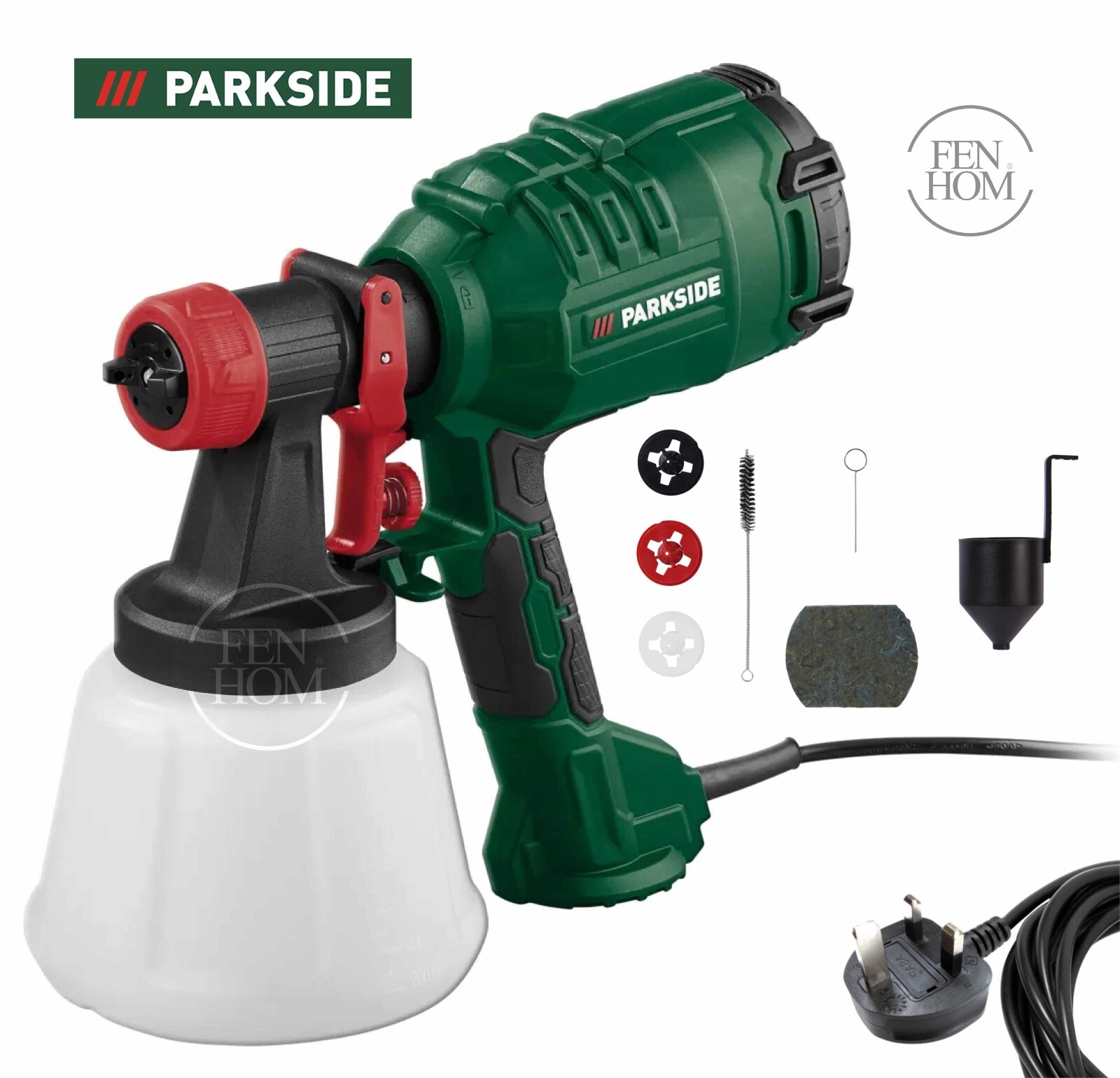 Parkside Paint Sprayer HVLP 450W Handheld Garden Wall Fence Electric Spray Gun
