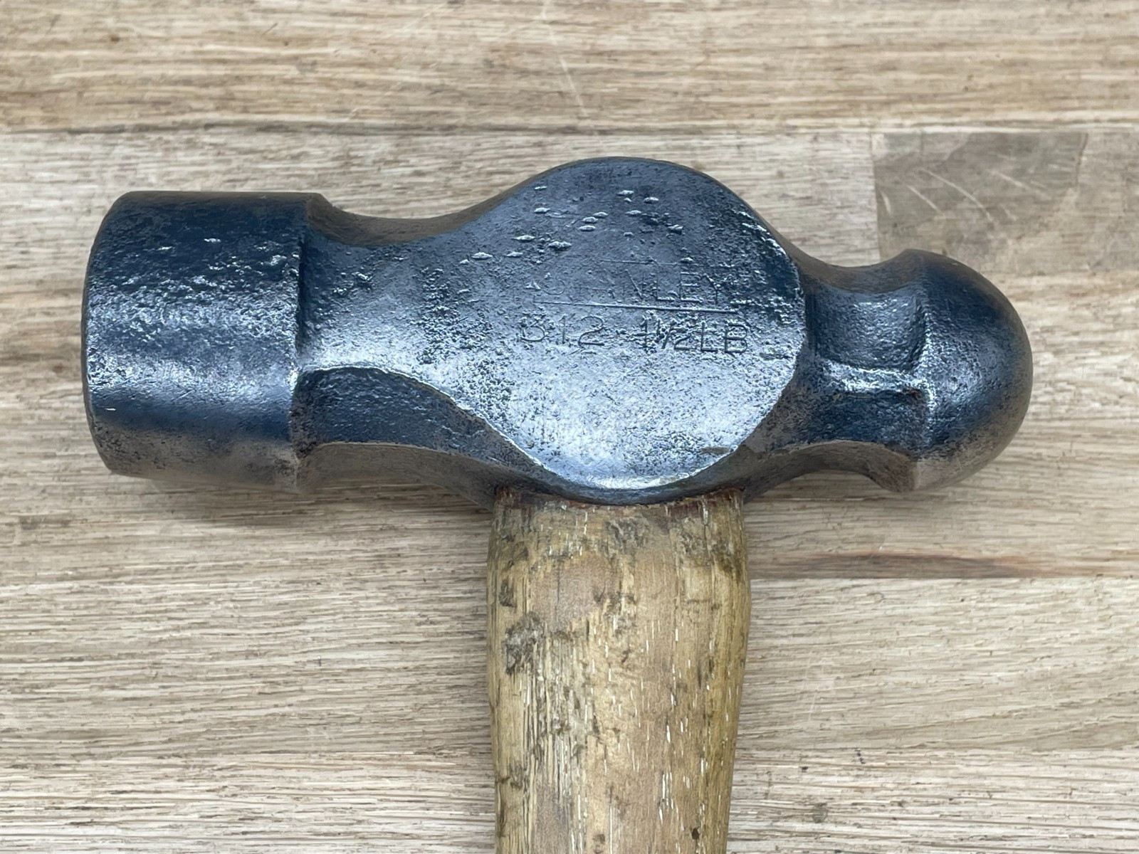 Vintage STANLEY 1-1/2lb Ball Pein Hammer Engineer Blacksmith Tool