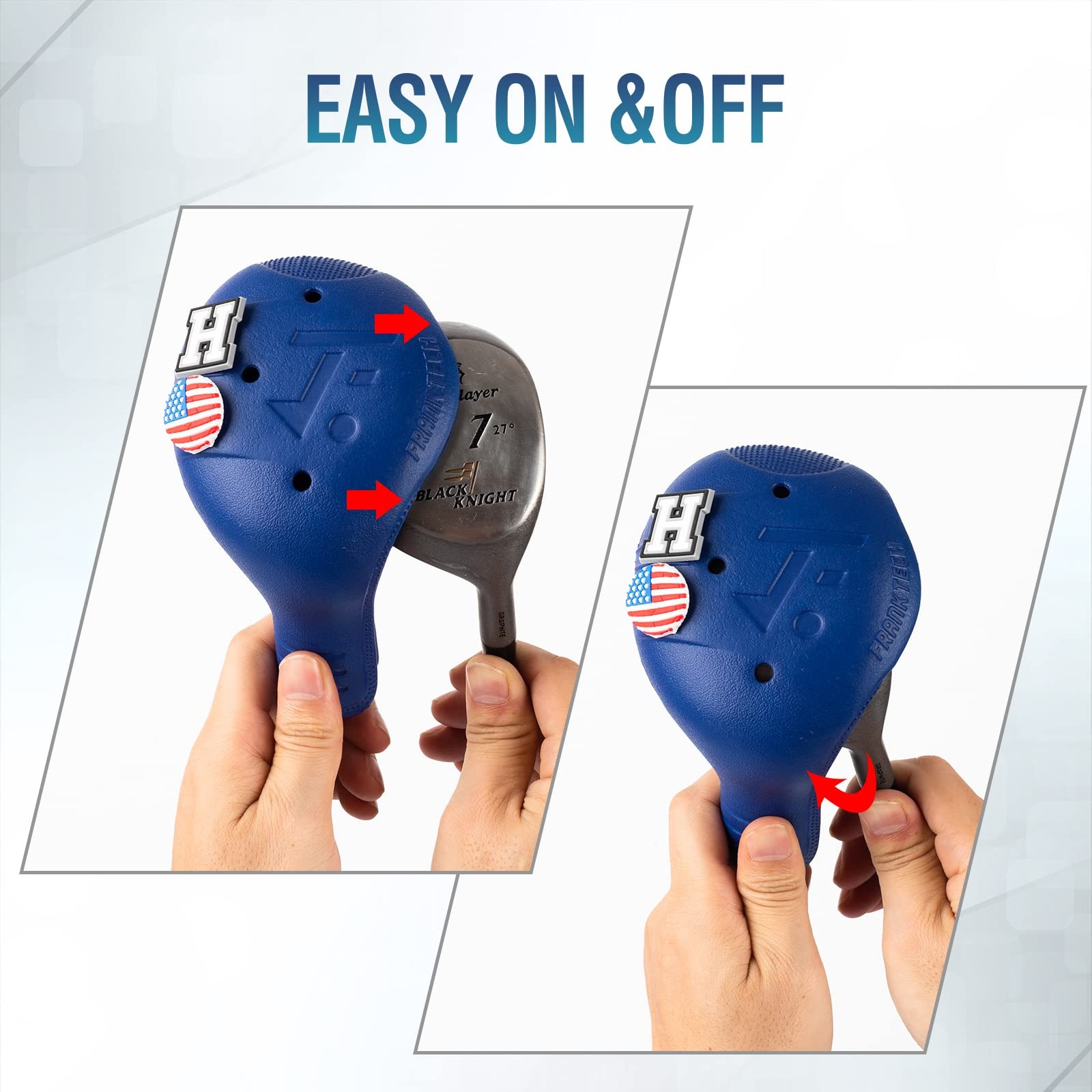 Golf Head Covers, EVA Plastic Golf Club Covers for Driver Fairway Woods Hybri...
