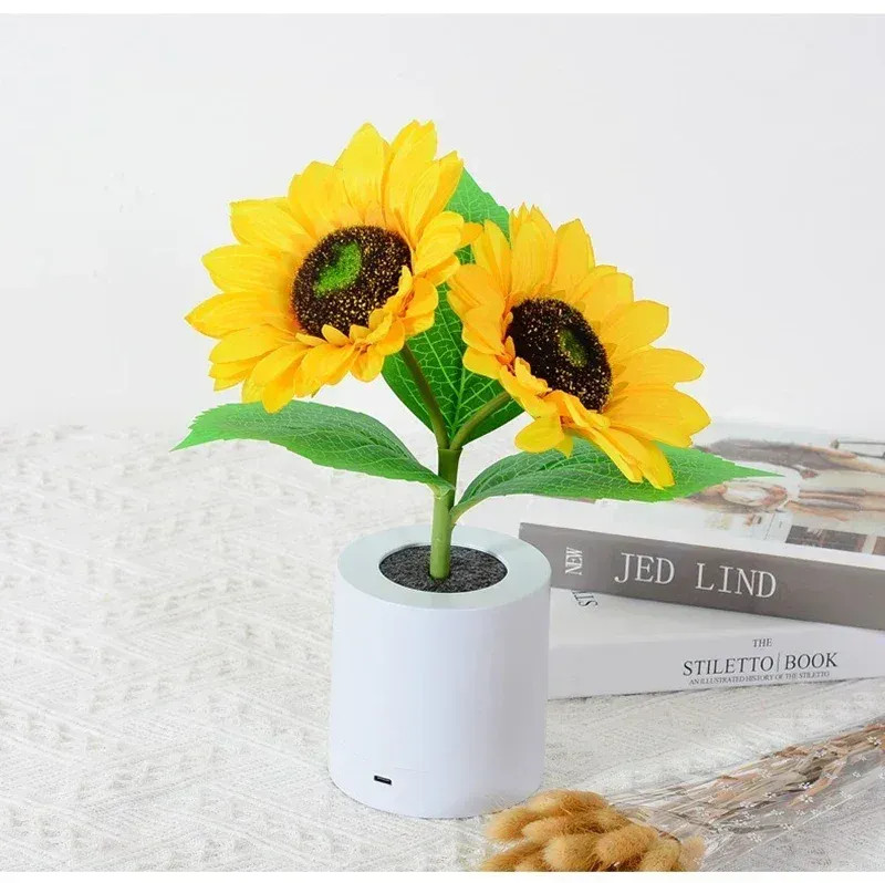 3 LED Night Light Rechargeable Sunflower Lights Interior Lighting Bedroom