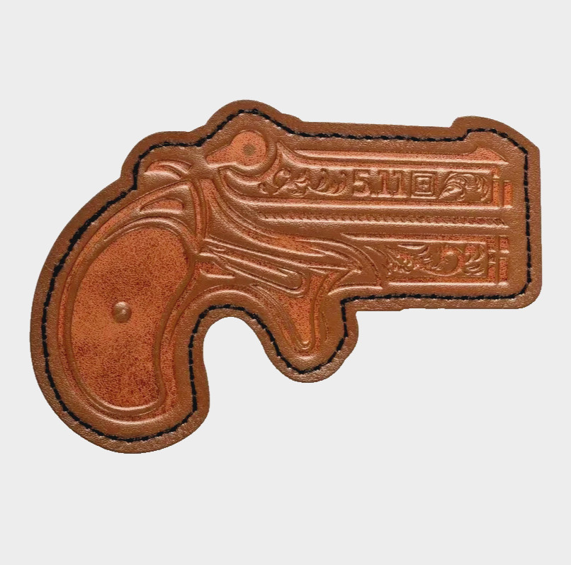 5.11 Tactical Derringer Patch Laser Cut Hook-Back Leather Patch Style # 92164