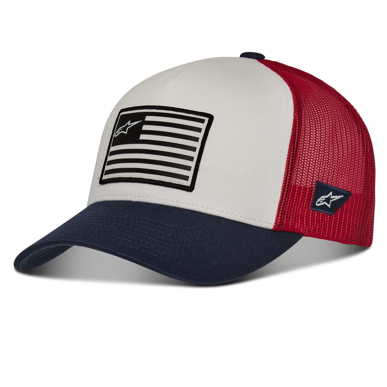 Alpinestars Flag Snapback Mesh Hat White/Navy Blue/Red