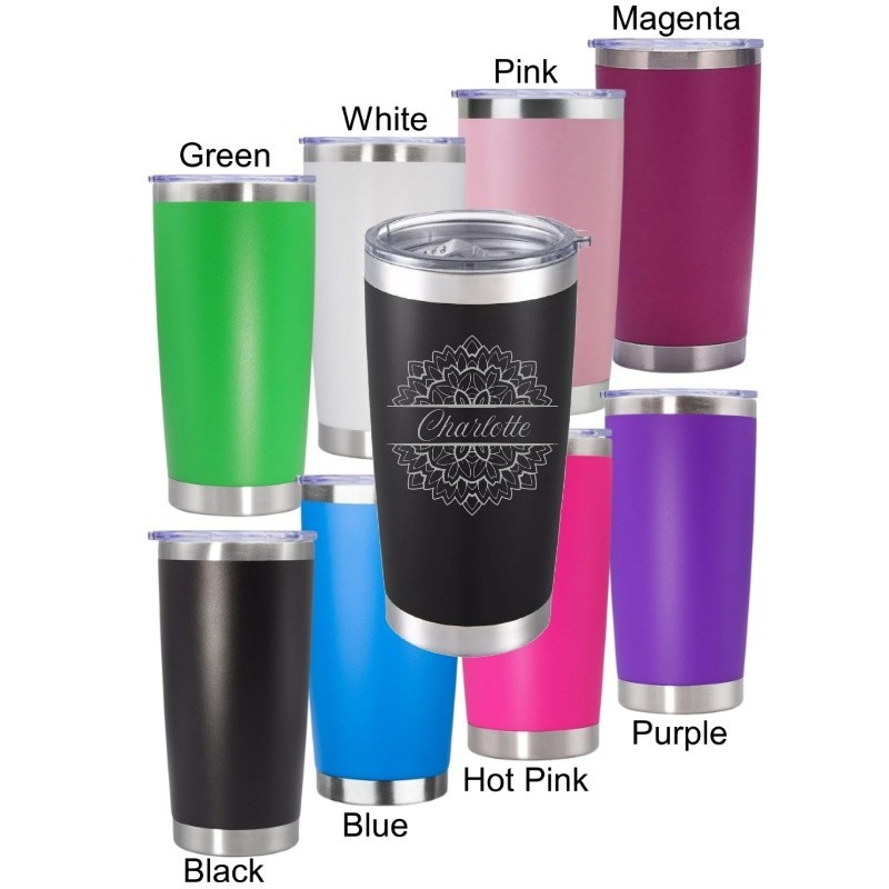 Custom Name Mandala Tumbler – Insulated Stainless Steel Christmas Mug for Women