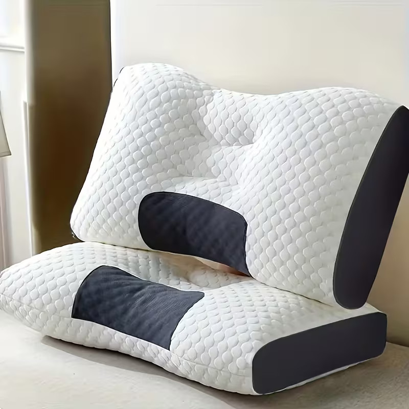 ERGONOMIC NECK PILLOW HELP MASSAGE, SOFT, ADJUSTABLE SLEEPING 100% 1 PCS
