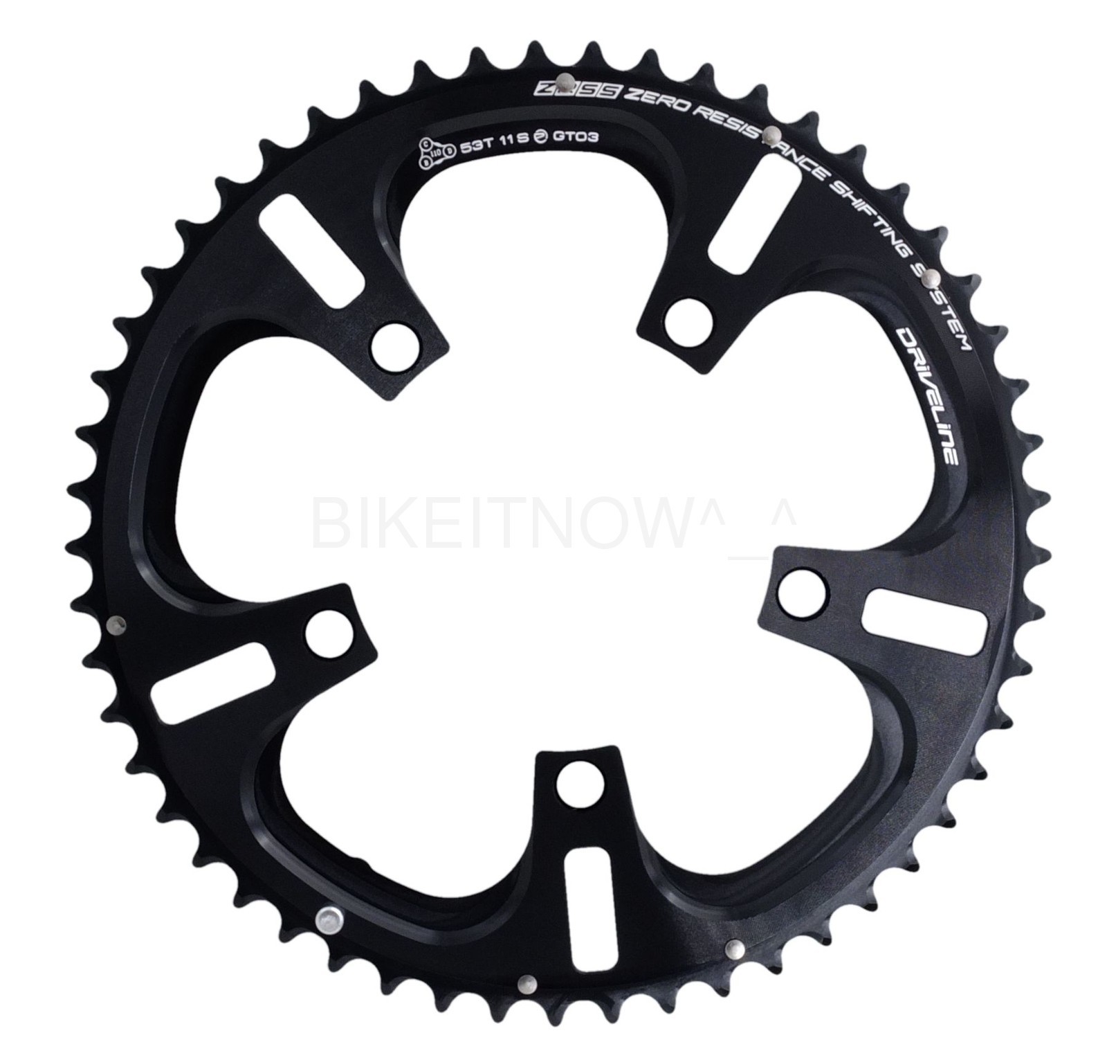 DRIVELINE Road Chainring 53T 7075/T6 BCD 110MM Black,for 53/39T,11 Spd Bicycle