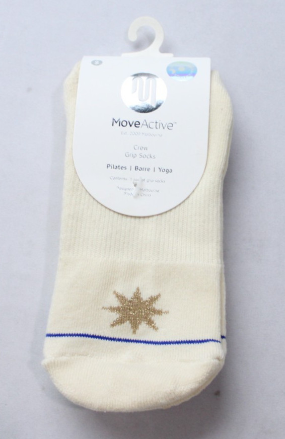 MoveActive Women's Crew Grip Pilates Socks Assorted Colors & Sizes