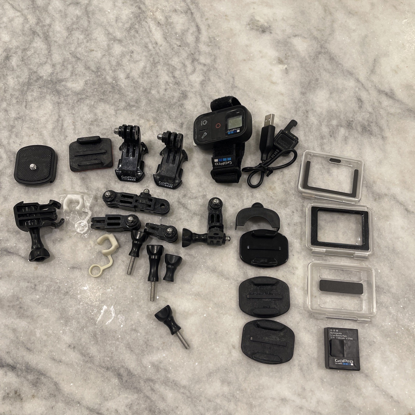 GoPro Smart WiFi Remote Control + battery + grab bag of mount accessories
