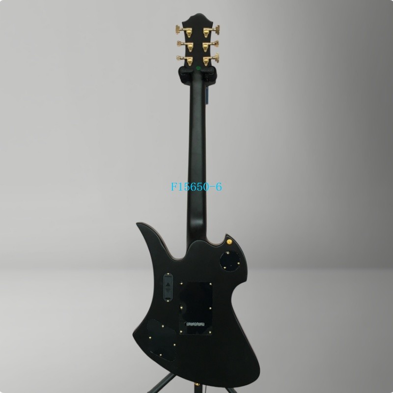 Matte Black Electric Guitar Yellow Binding FR Bridge Gold Hardware 2V2T In Stock