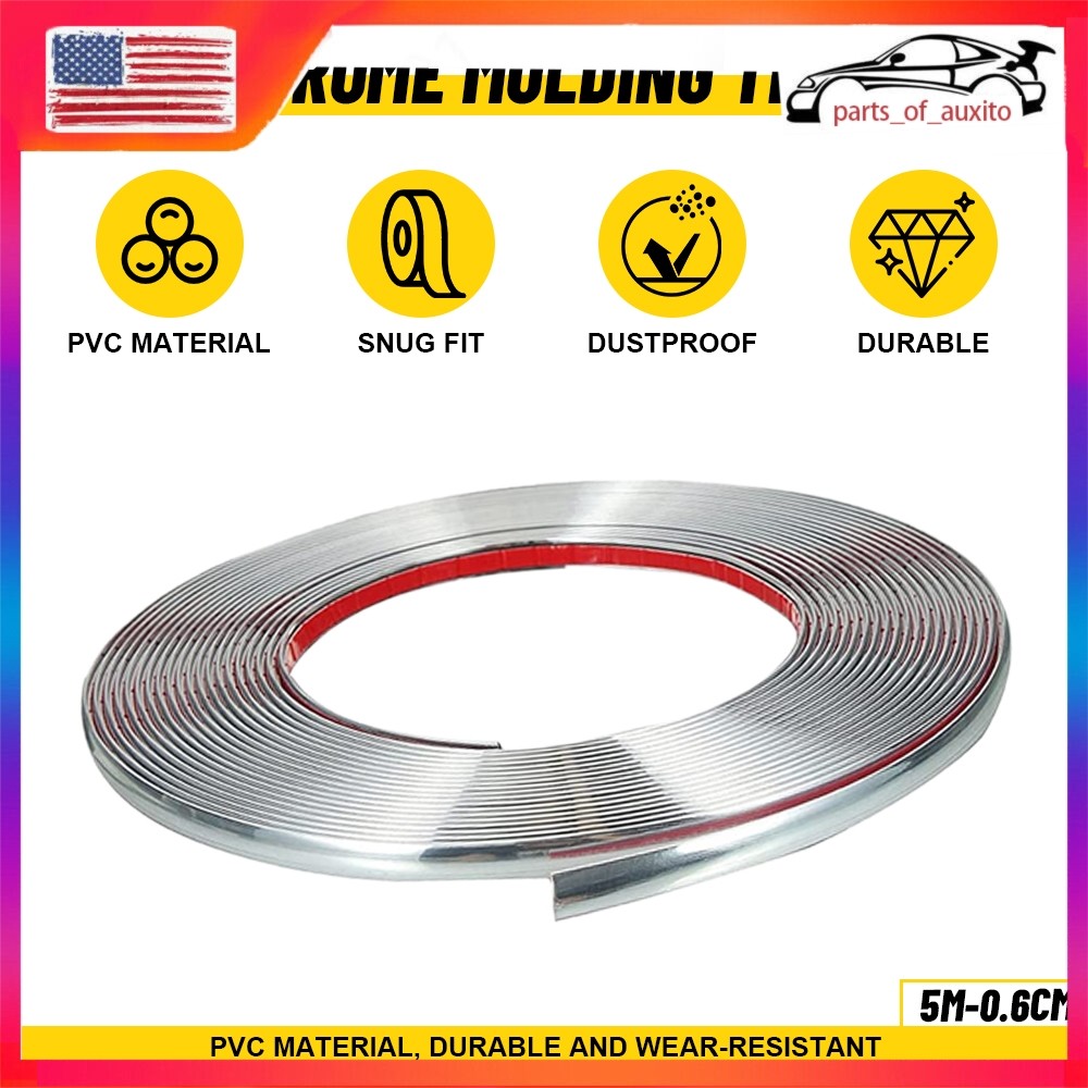 6MM X 5M Car Chrome Moulding Trim Strip Self Adhesive Fits Most Car