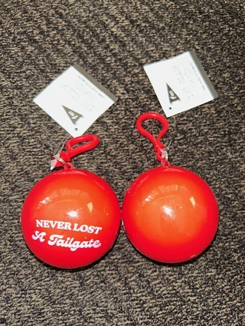 Set of 2 Made for Retail Target TAILGATE GAME DAY Poncho Keychain - NEW SEALED