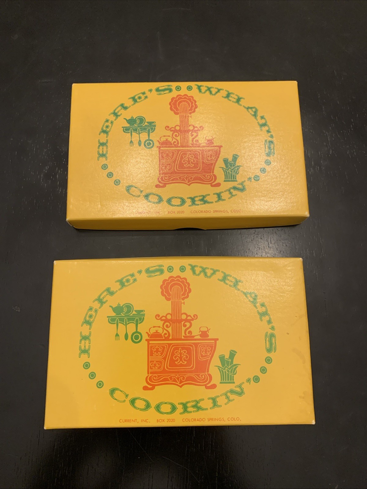 Vintage “Here’s What’s Cooking” Recipe Card Box Current Inc 3x5 Cards - NIB