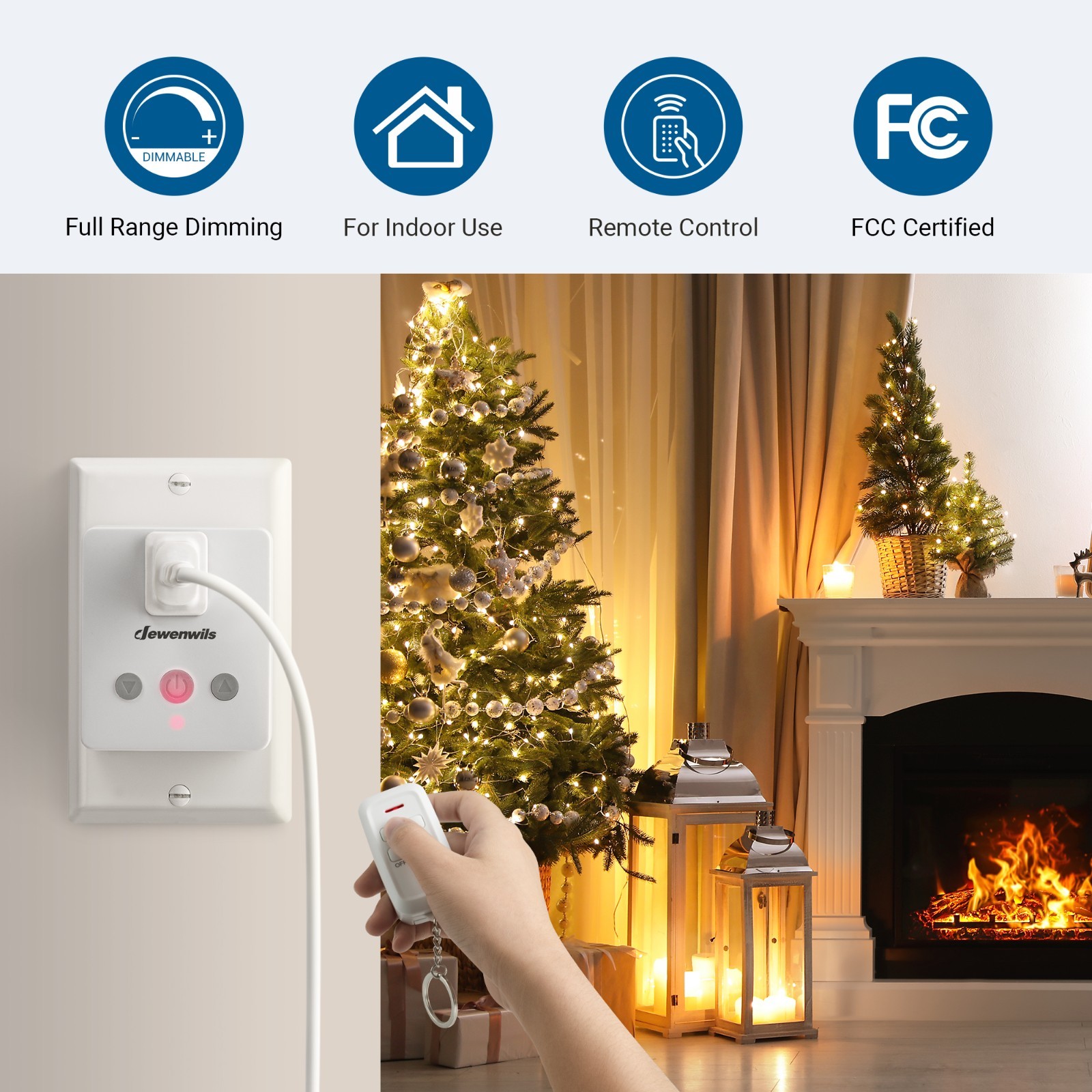 DEWENWILS 100FT Range Dimmer Switch for Lights Remote Control LED Tungsten