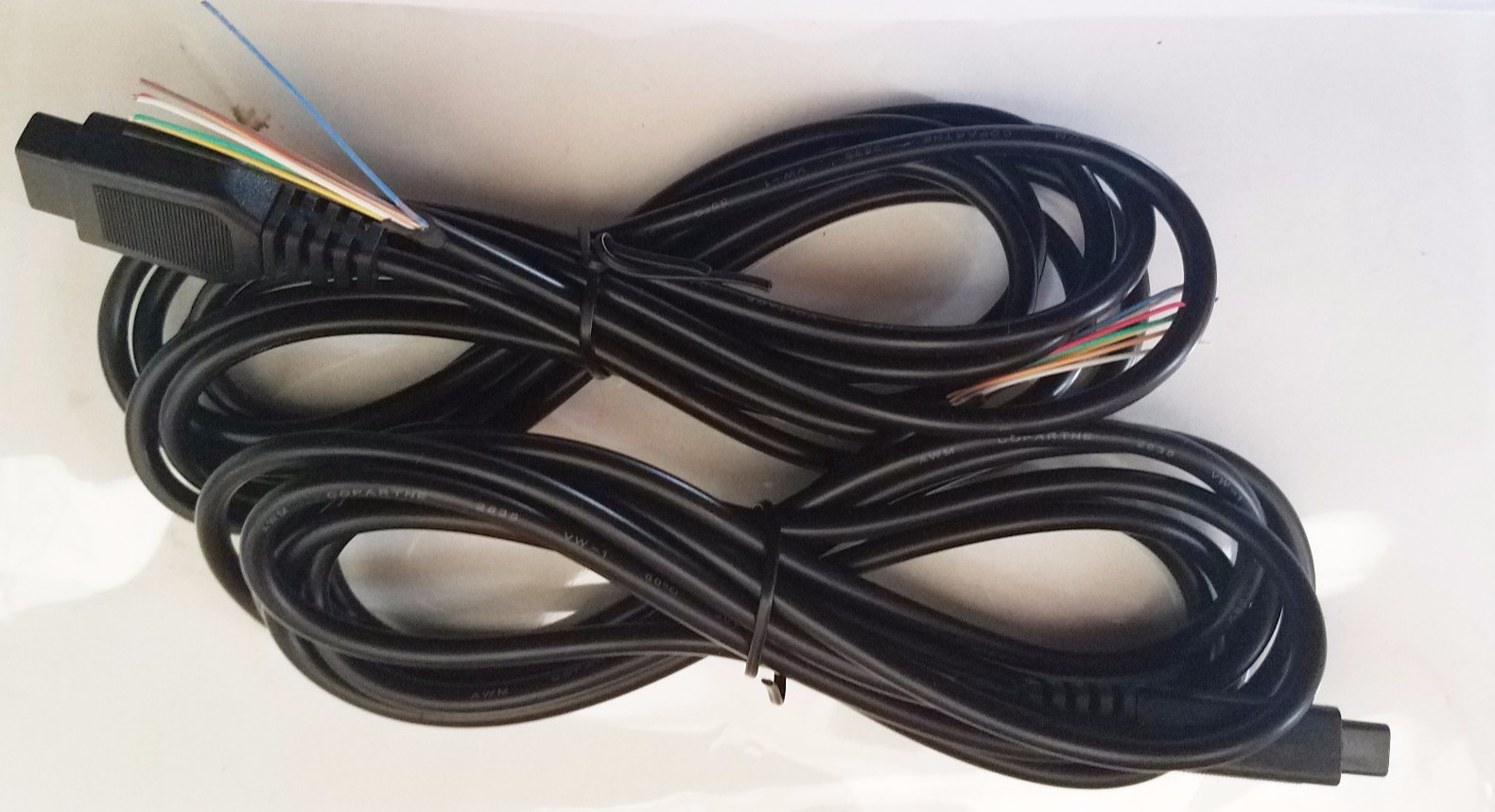 TWO 8FT 9 Pin Replacement cable wire to repair Sega Master System controller