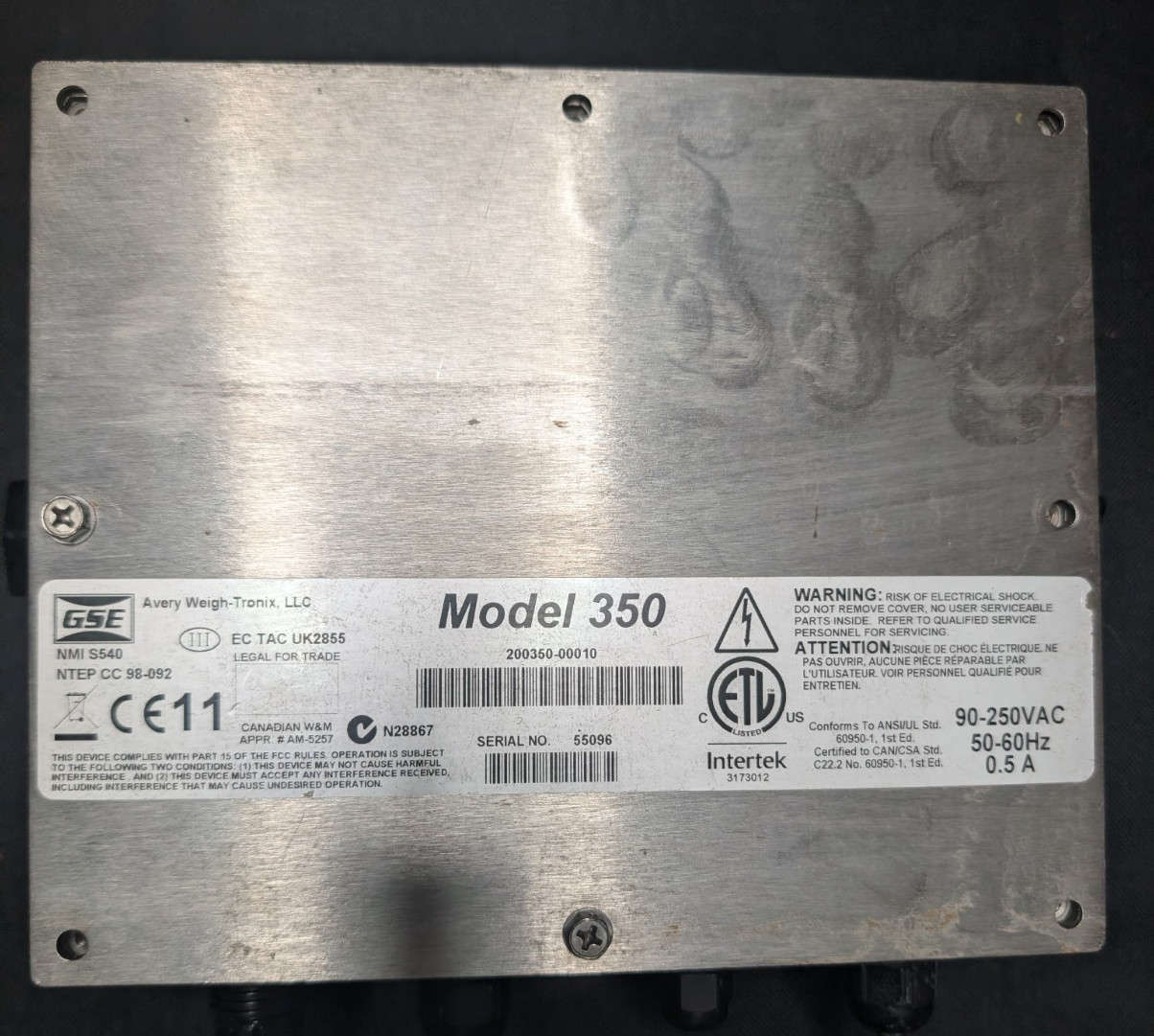 GSE Scale Systems Model 350 200350-00010 Code 17 As-IS