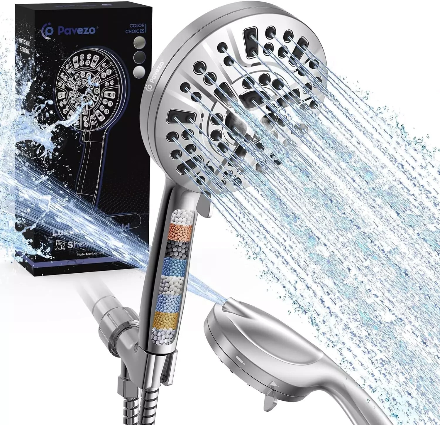 New Pavezo Luxury Handheld Shower Head High Pressure Model 14951 FREE SHIPPING