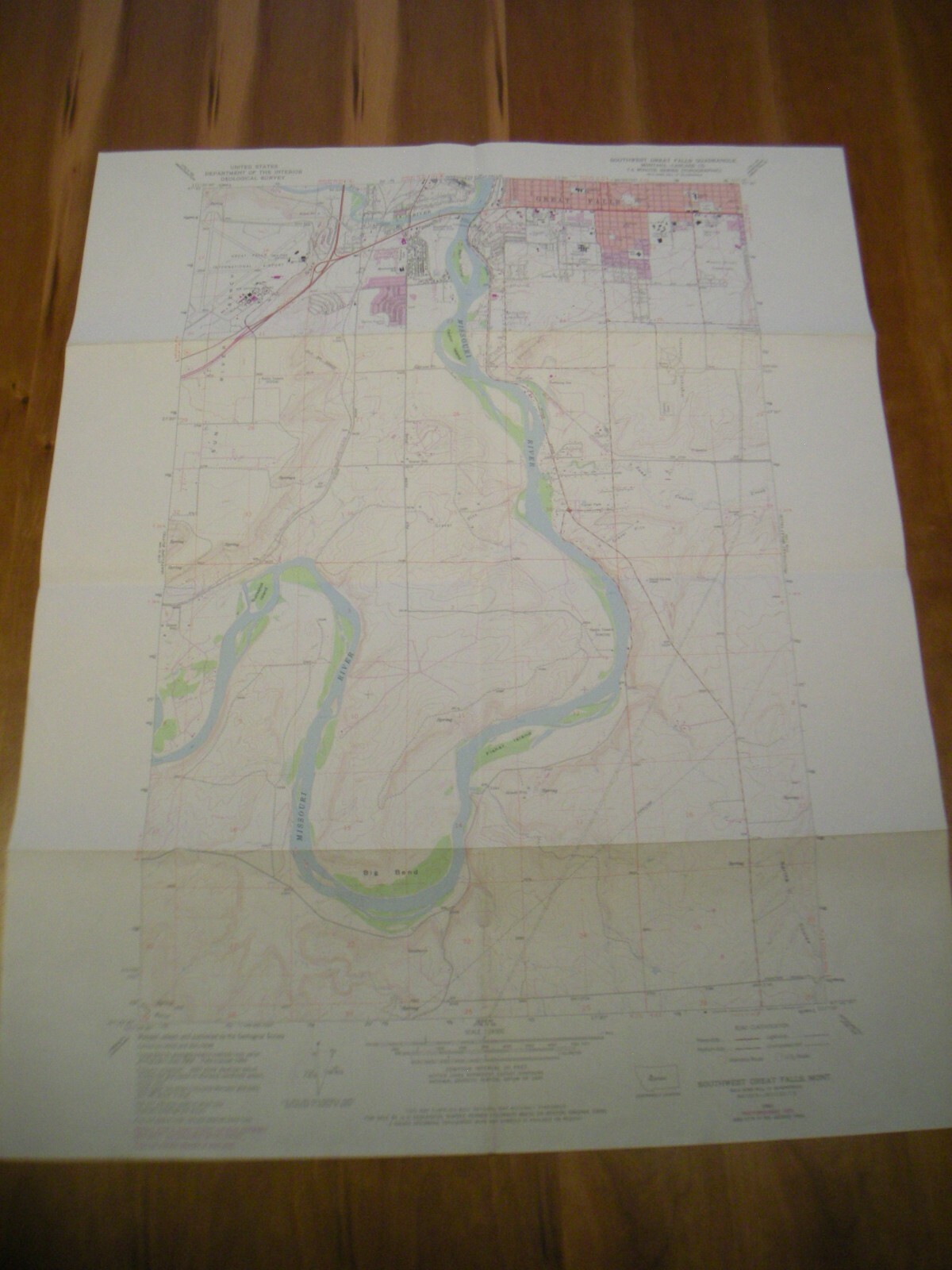 USGS Topo Map -7.5 minute series - SW Great Falls Quadrangle