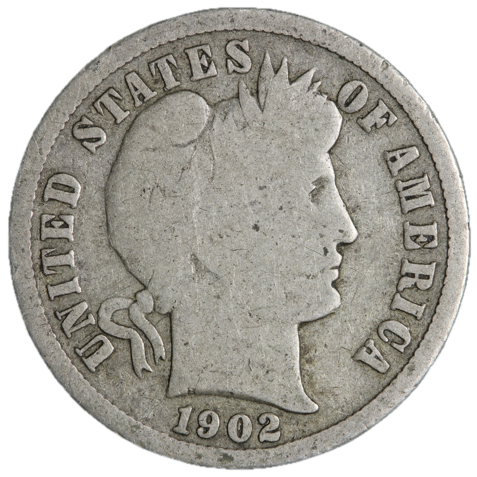 1902-S Barber Dime Nice Circulated VG/FINE! Complete Your Album!