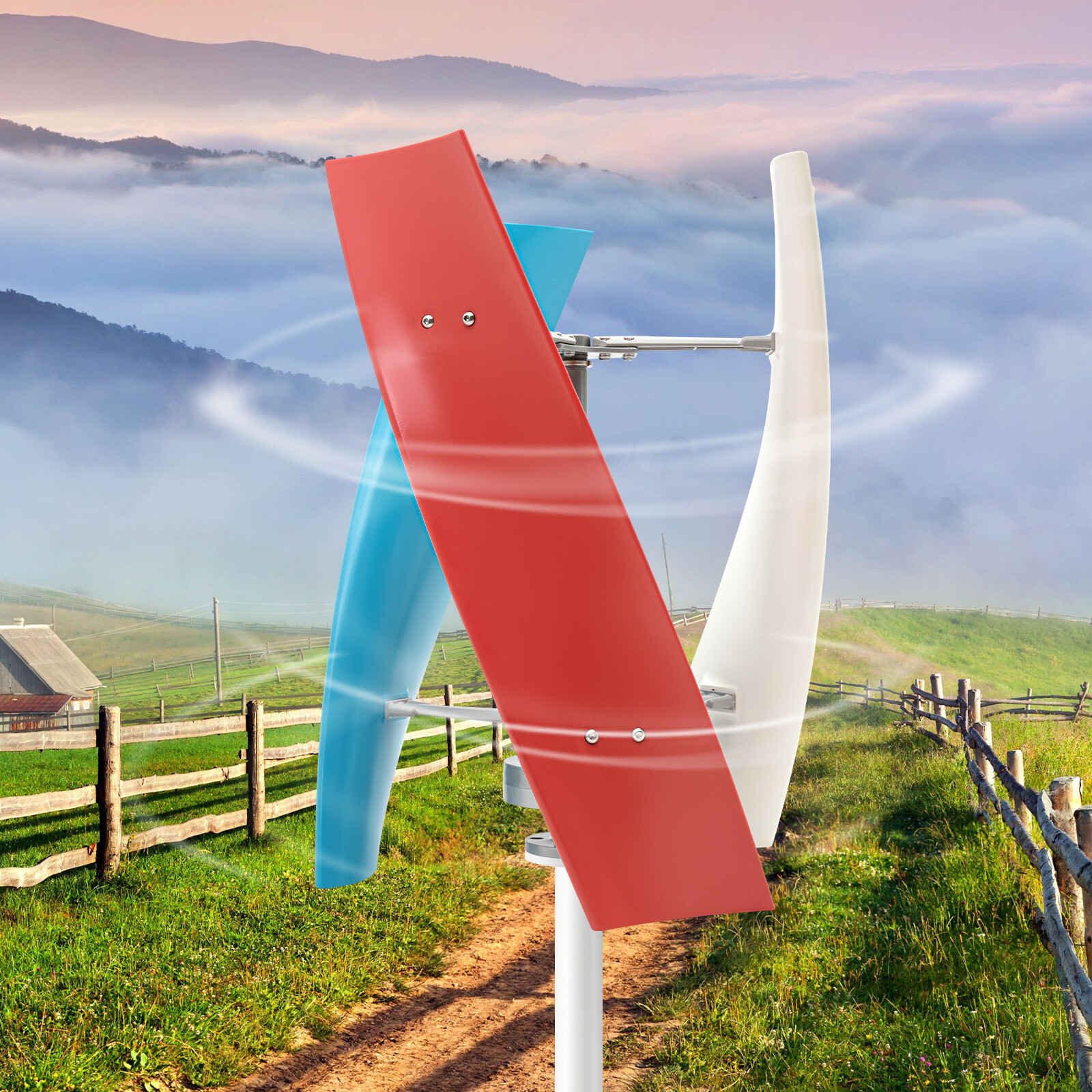 3-Blades Turbine Wind Generator Vertical Windmill Wind Power & Charge Controller