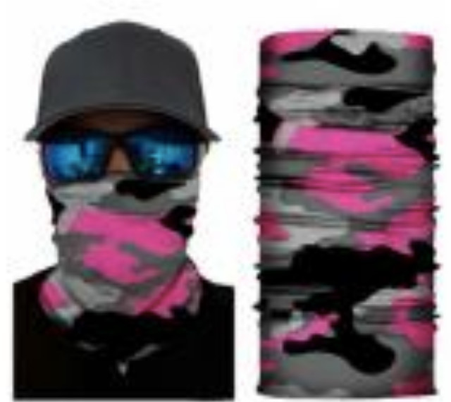 Neck Gaiter Face Mask Fishing Sun Headwear Protection Gray Pink Black Camo