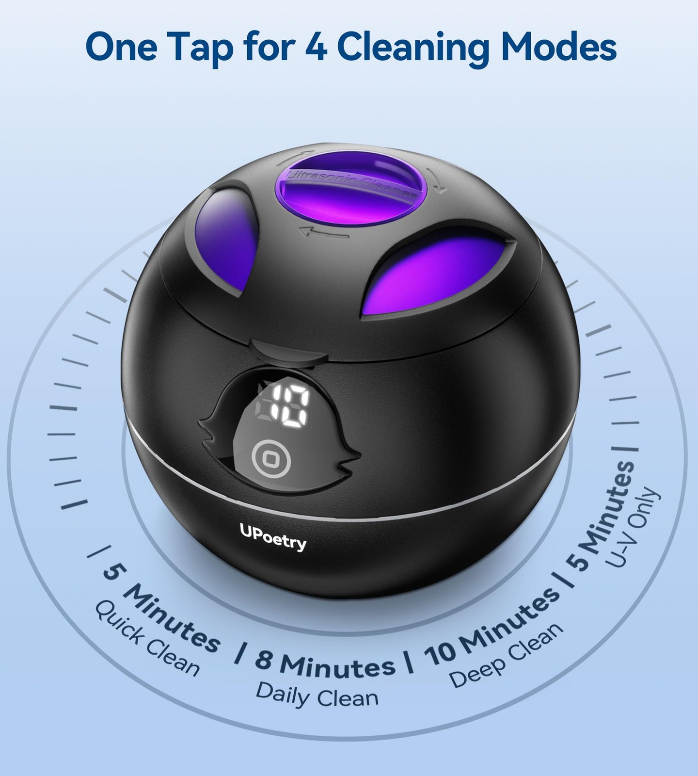 Ultrasonic Retainer Cleaner, 45kHz Retainer Cleaner Machine with Digital Timer &